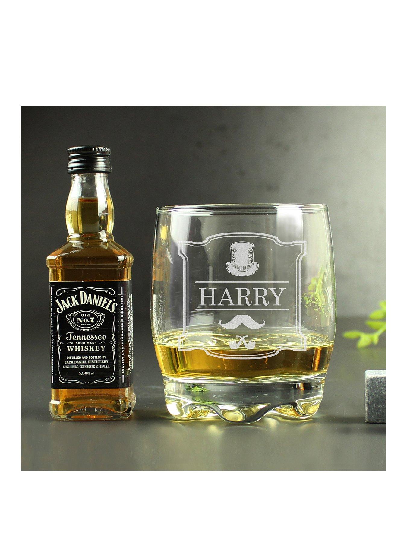 Product photograph of The Personalised Memento Company Personalised Gentleman S Glass With A Miniature Jack Daniel S from very.co.uk