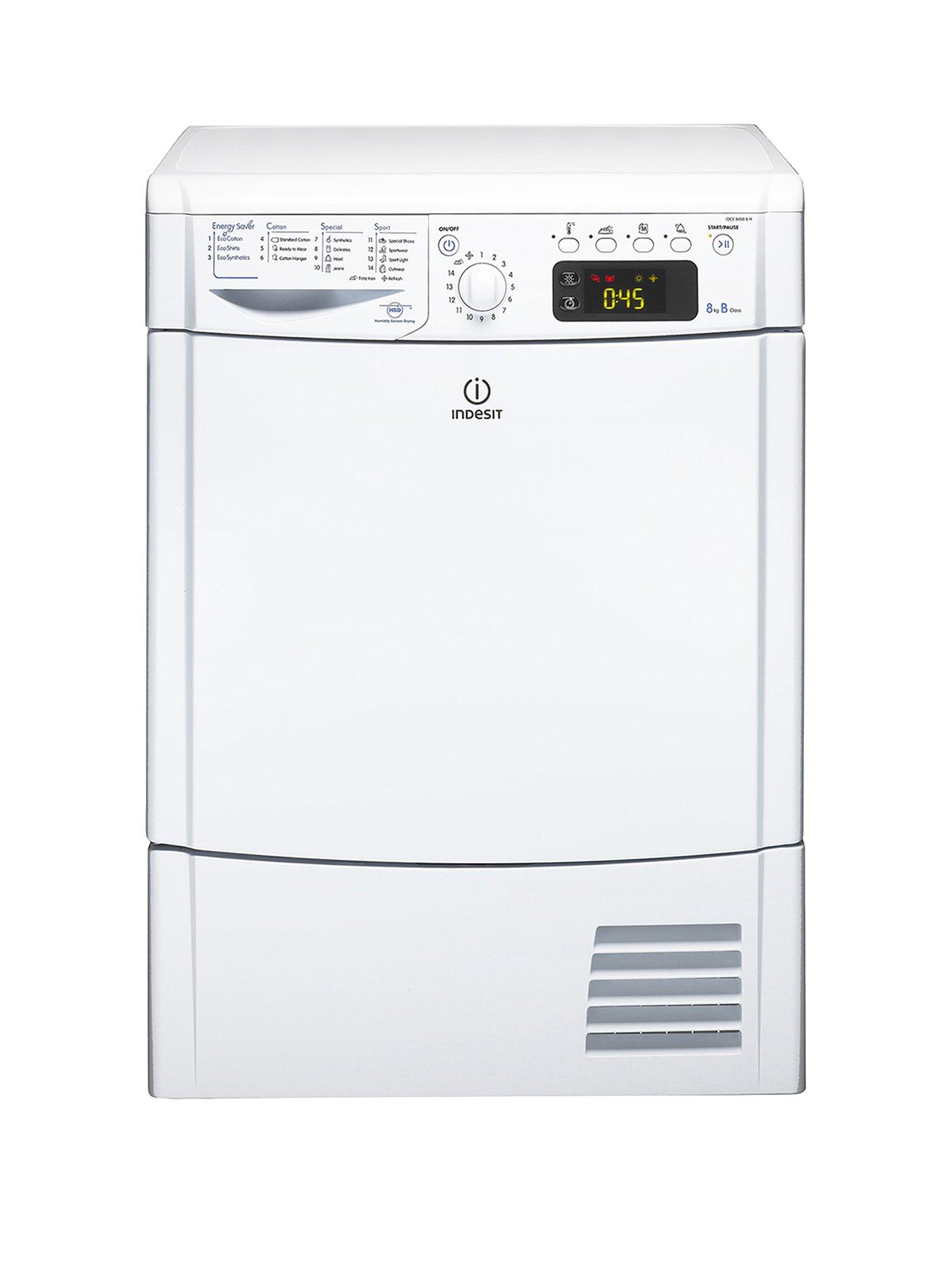 Indesit Ecotime Idce8450Bh 8Kg Load Sensor Condenser Tumble Dryer – White