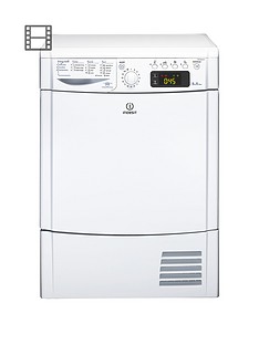 Indesit Ecotime IDCE8450BH 8kg Load Sensor Condenser Tumble Dryer - White