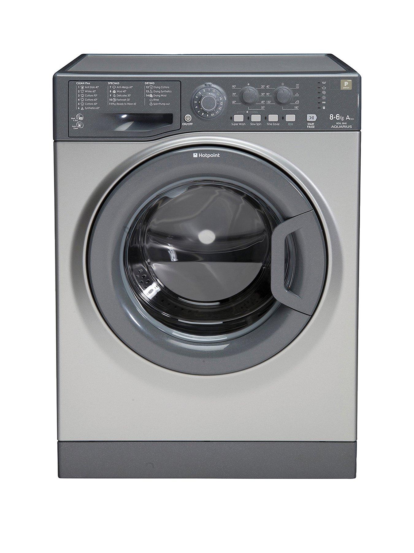 Hotpoint Aquarius Wdal8640G 8Kg Wash, 6Kg Dry, 1400 Spin Washer Dryer – Graphite