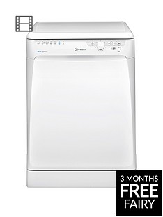 Indesit DFP27T94ZUK Full Size 14-Place Dishwasher with Quick Wash and Baby Care - White