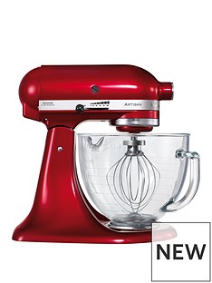 KitchenAid Artisan Candy Apple Stand Mixer with Glass Bowl, Ice Cream Maker Attachment and Cookbook