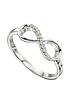  image of the-love-silver-collection-sterling-silver-cubic-zirconia-pave-infinity-ring