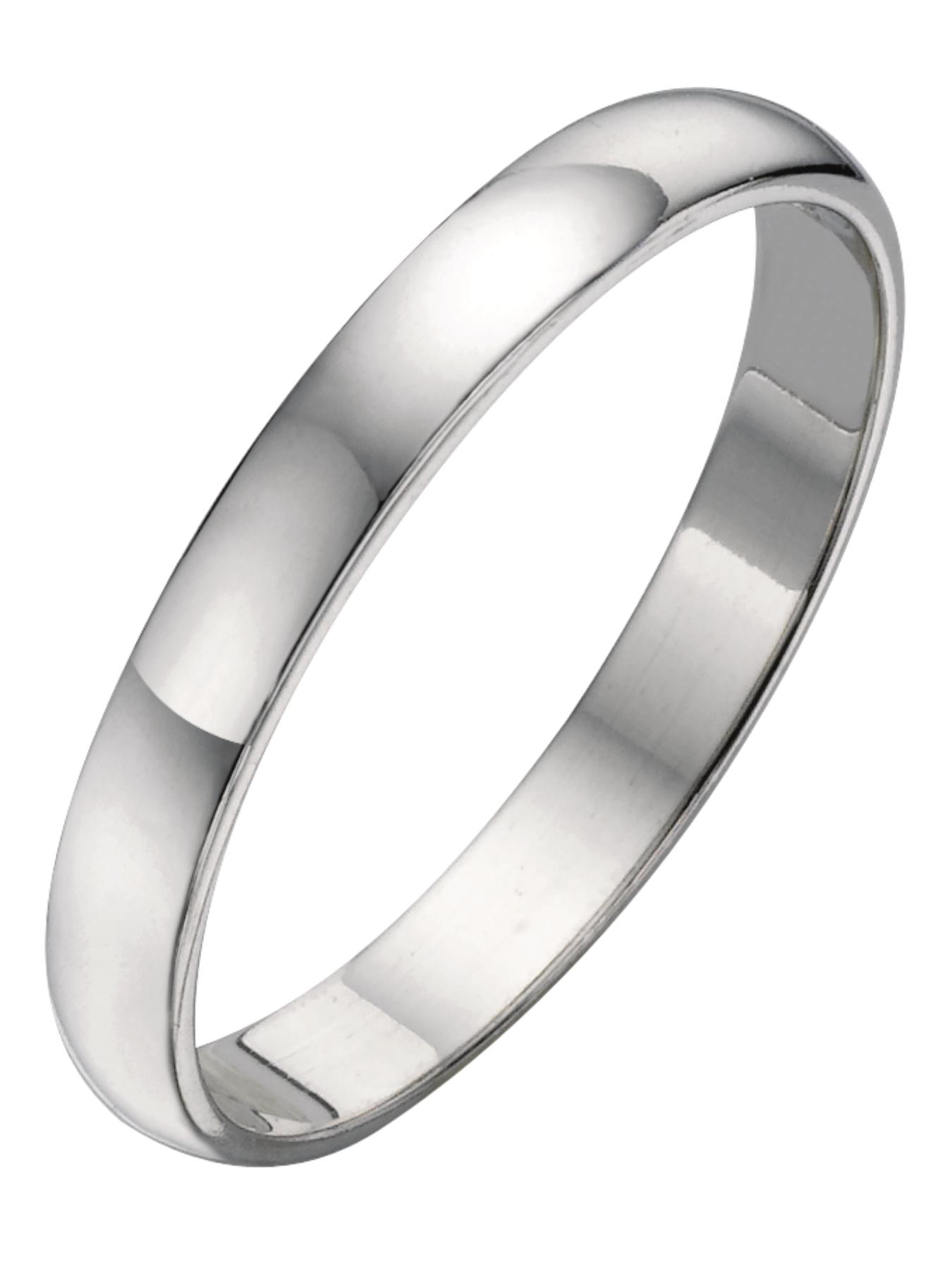 The Love Collection Platinum D-Shaped Wedding Band - 3 mm