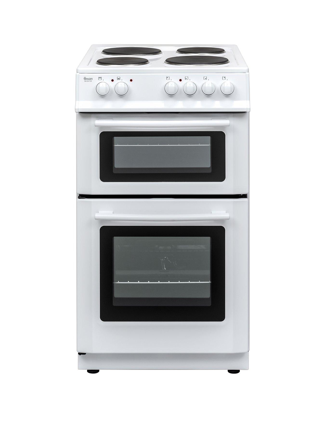 Swan Sx15811W 50Cm Wide Freestanding Twin Cavity Electric Cooker