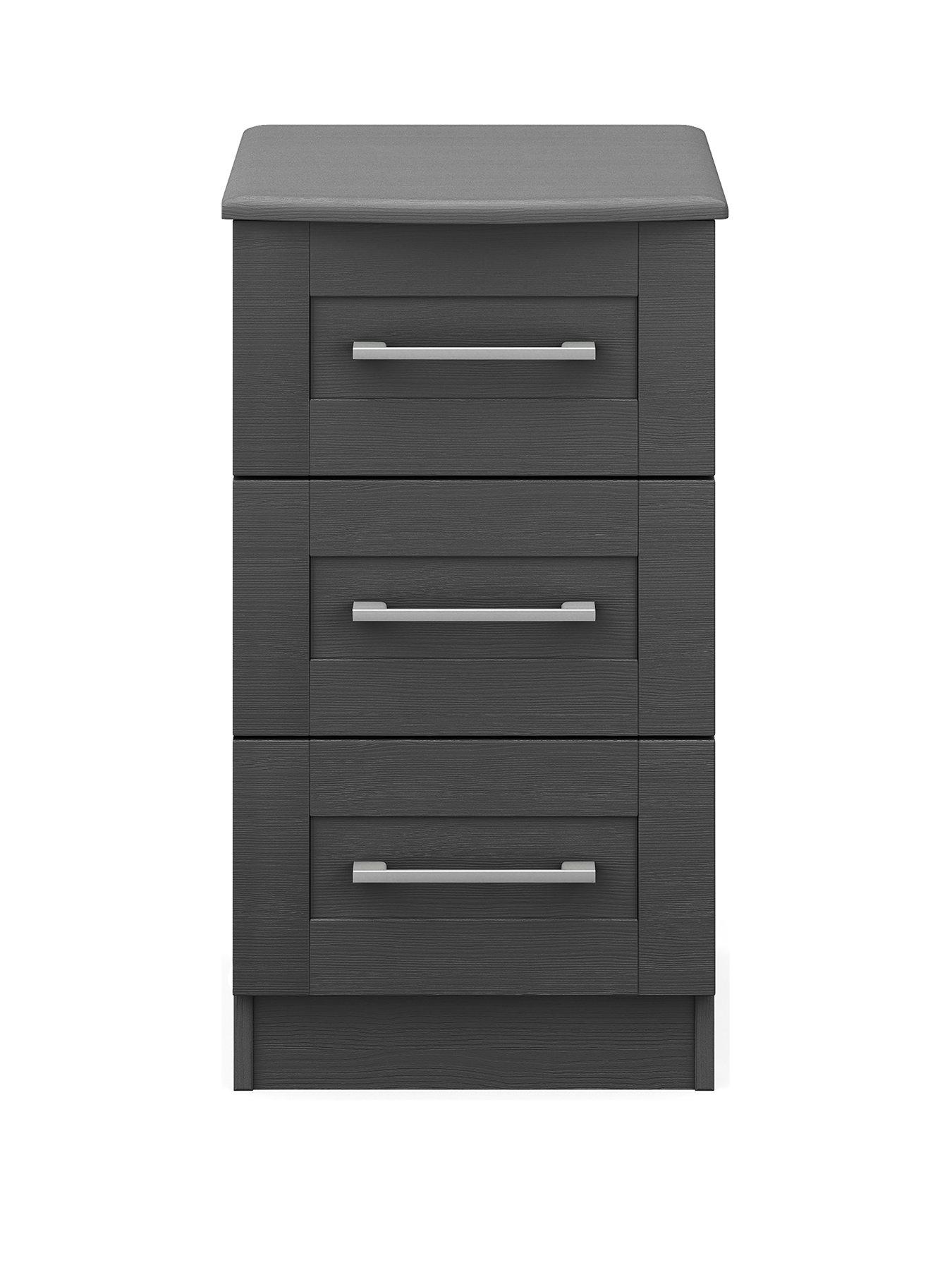 One Call Frodsham Ready Assembled 3 Drawer Bedside Chest