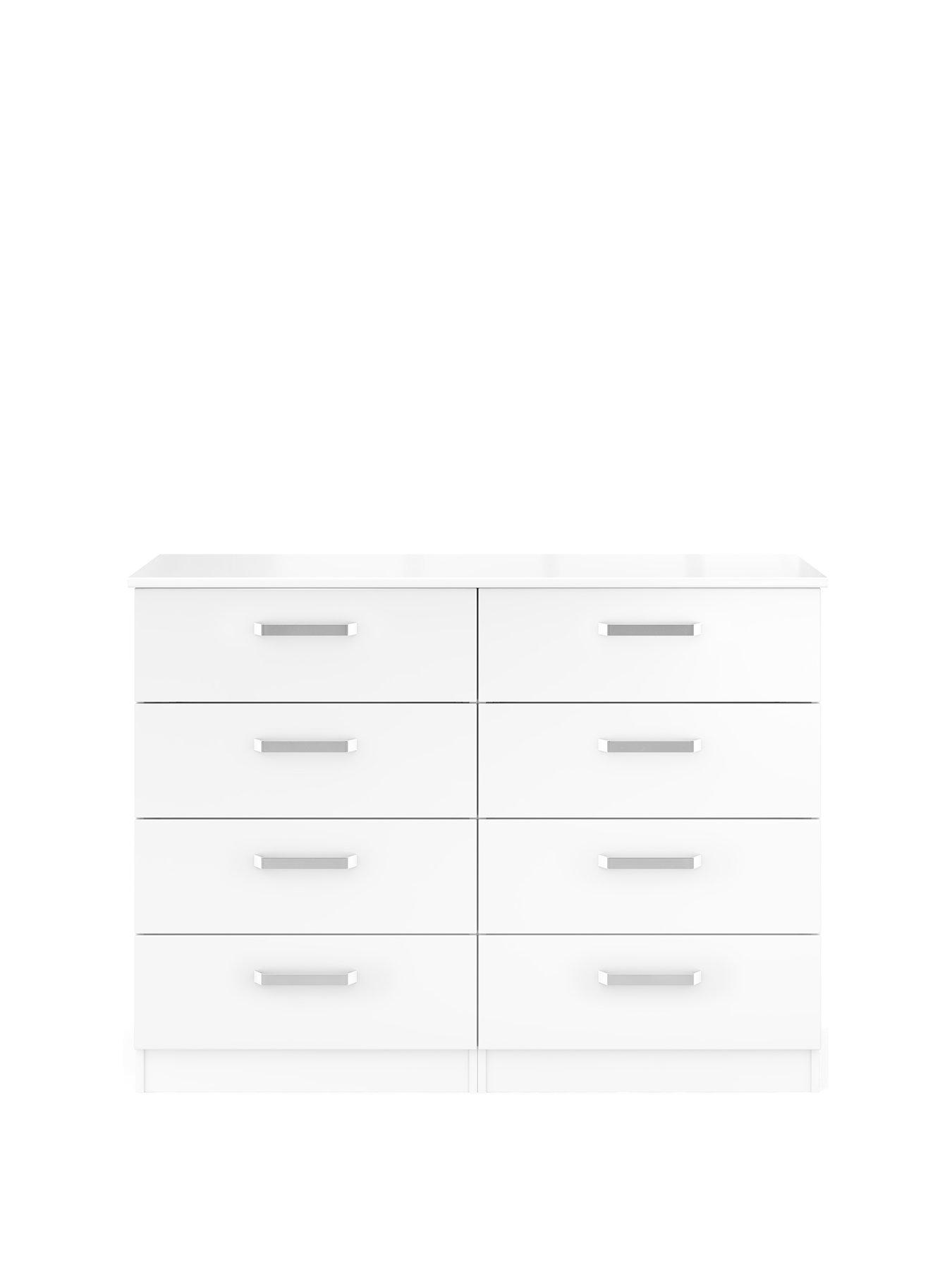 One Call Sanford Ready Assembled High Gloss 4 + 4 Drawer Chest