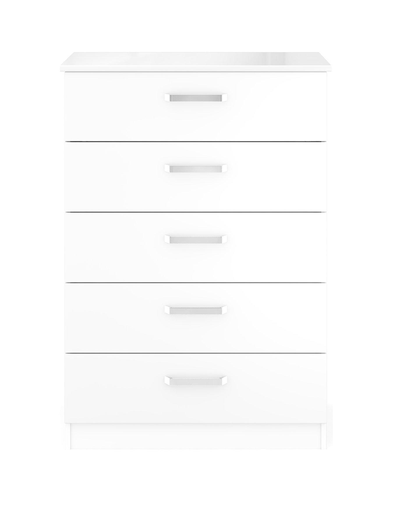 undefined Sanford Ready Assembled High Gloss 5 Drawer Chest