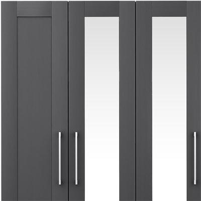 One Call Frodsham Part Assembled 4 Door Mirrored Wardrobe