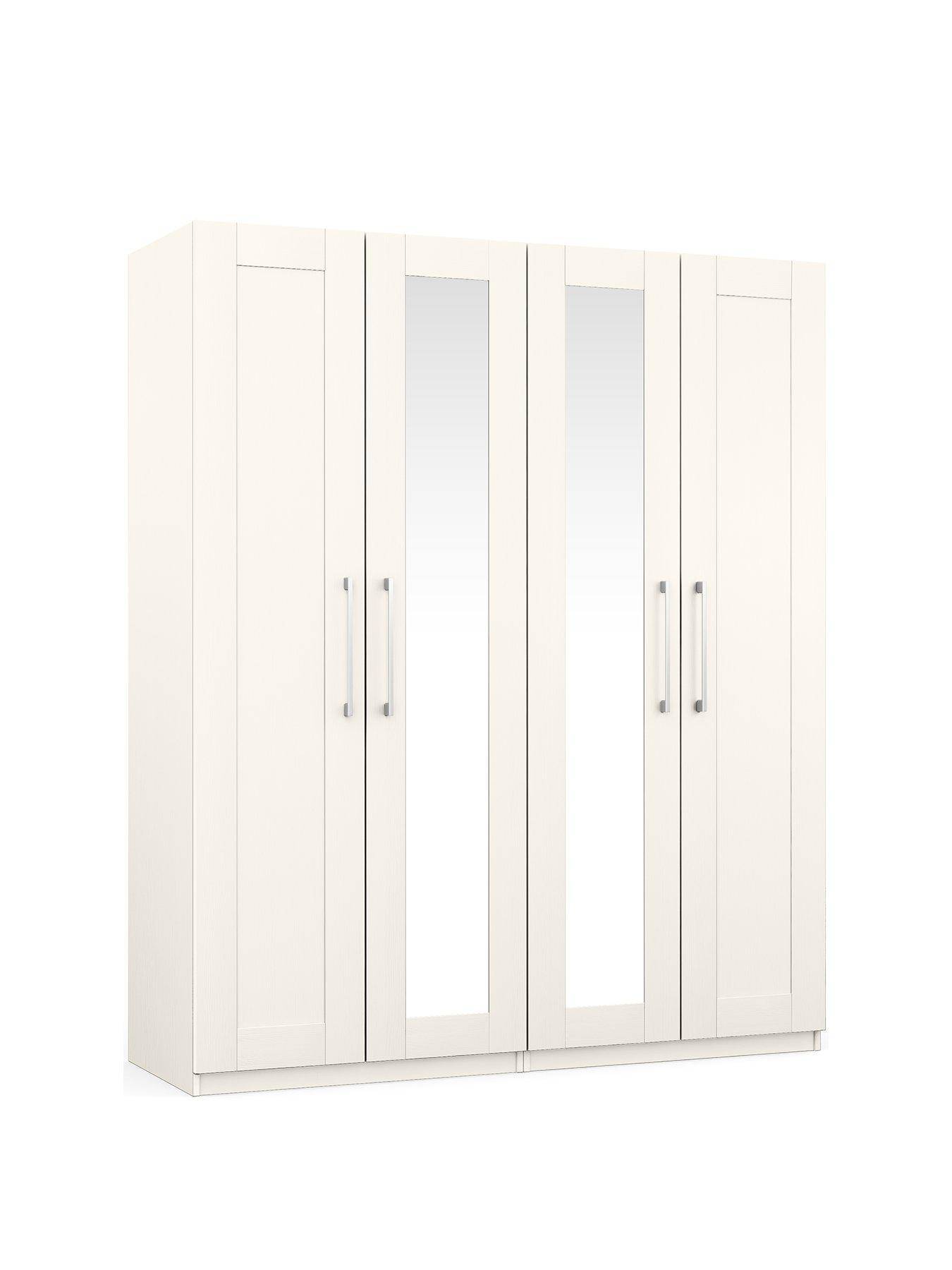 Image 3 of 5 of One Call Frodsham Part Assembled&nbsp;4 Door Mirrored Wardrobe