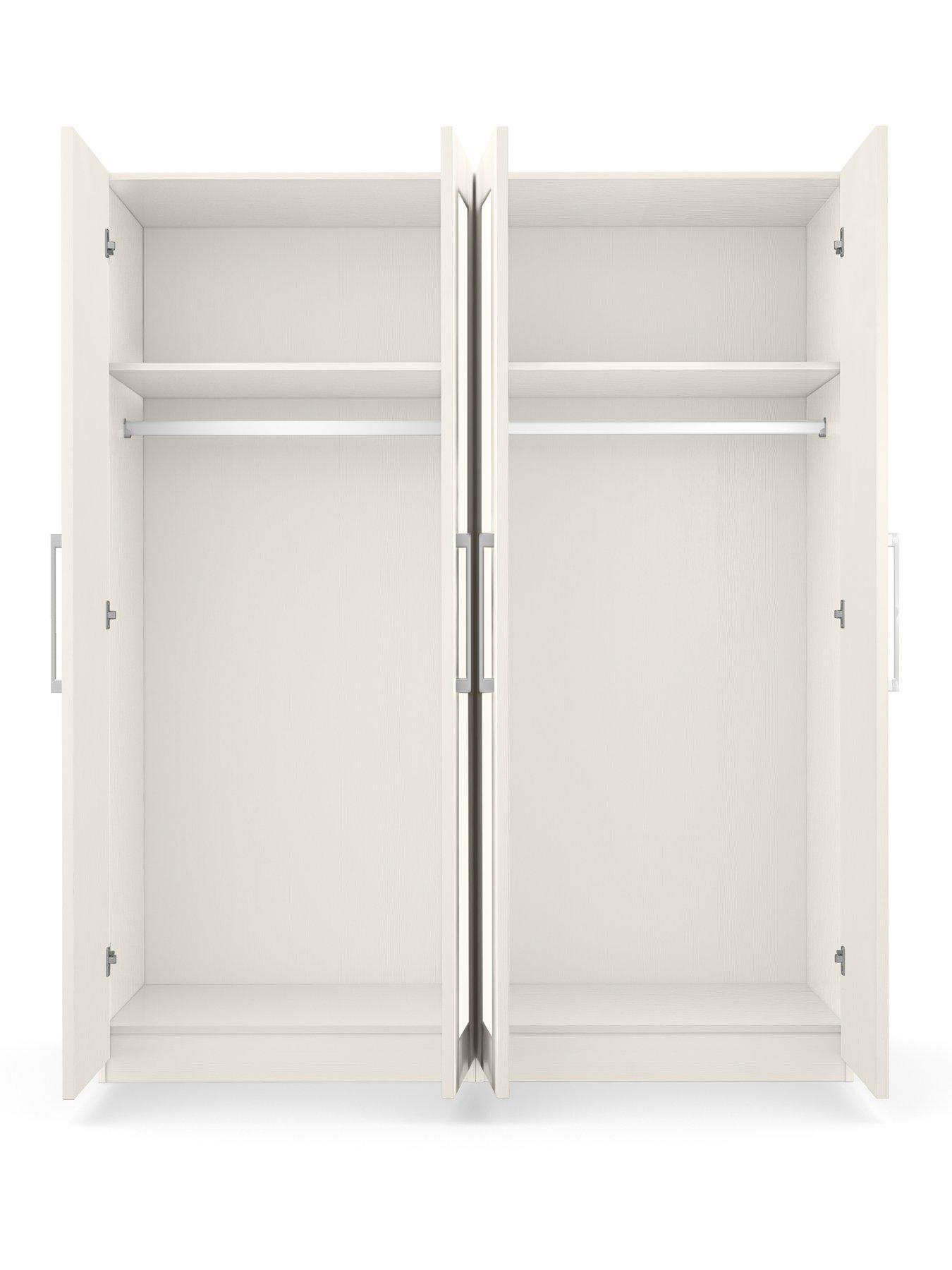Image 4 of 5 of One Call Frodsham Part Assembled&nbsp;4 Door Mirrored Wardrobe