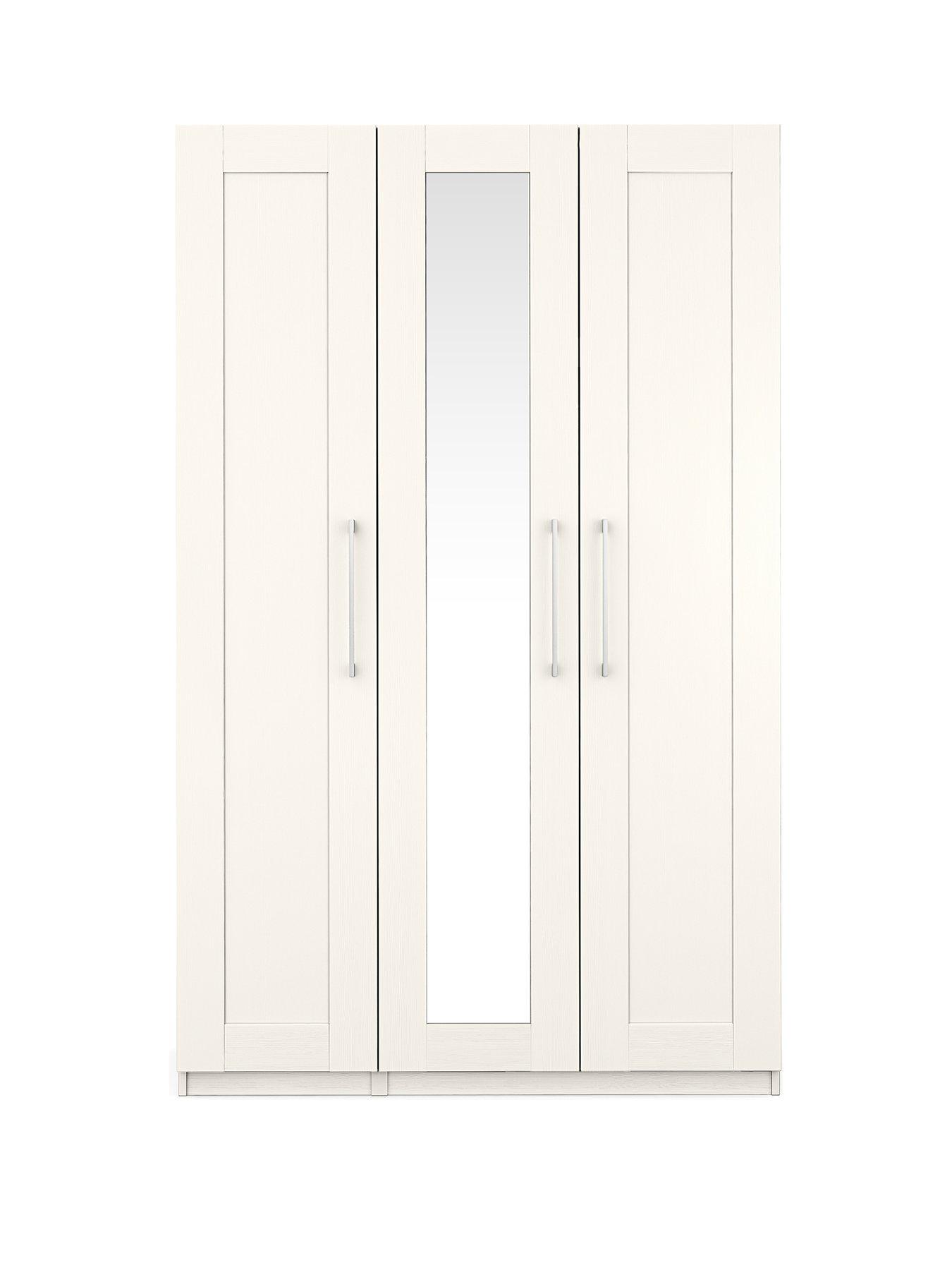 Product photograph of One Call Frodsham Part Assembled 3 Door Wardrobe from very.co.uk