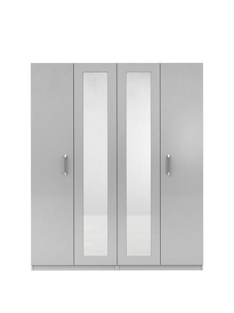 sanford-part-assemblednbsp4-door-high-gloss-mirrored-wardrobe
