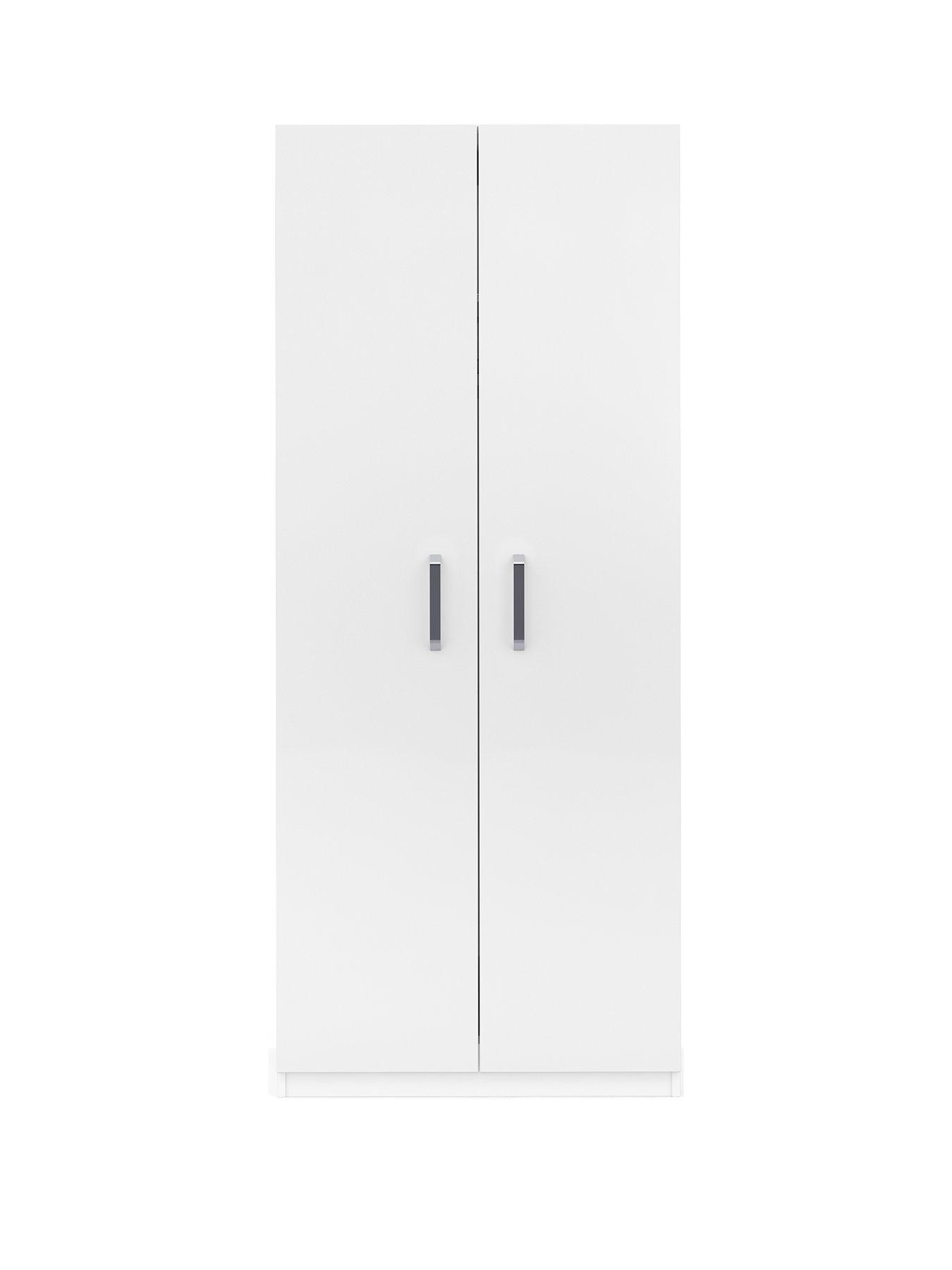 undefined Sanford Ready Assembled 2 Door High Gloss Wardrobe