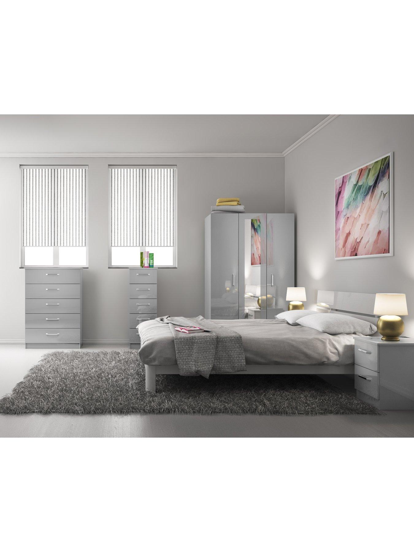 Grey gloss bedroom furniture deals ready assembled