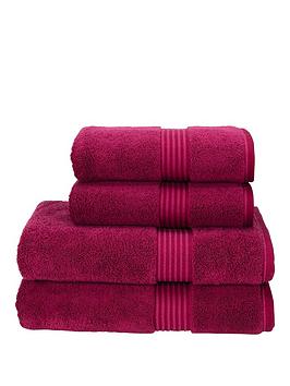 Product photograph of Christy Supreme Hygro Reg Supima Cotton Towel Collection - Raspberry - Bath Towel from very.co.uk