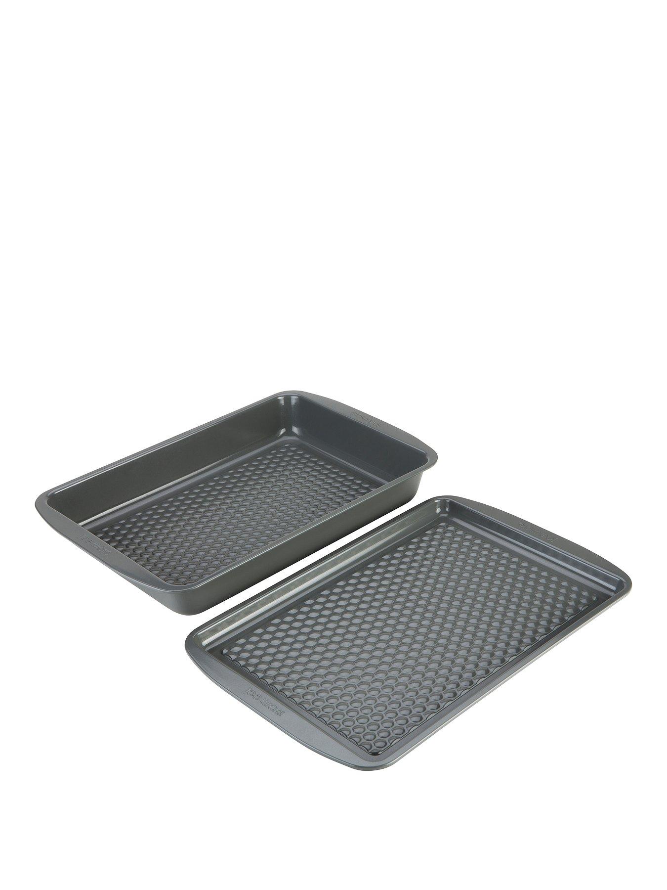 2 Piece Steel Silver Fearne by Swan Loaf Tin Set with Non-Stick Coating
