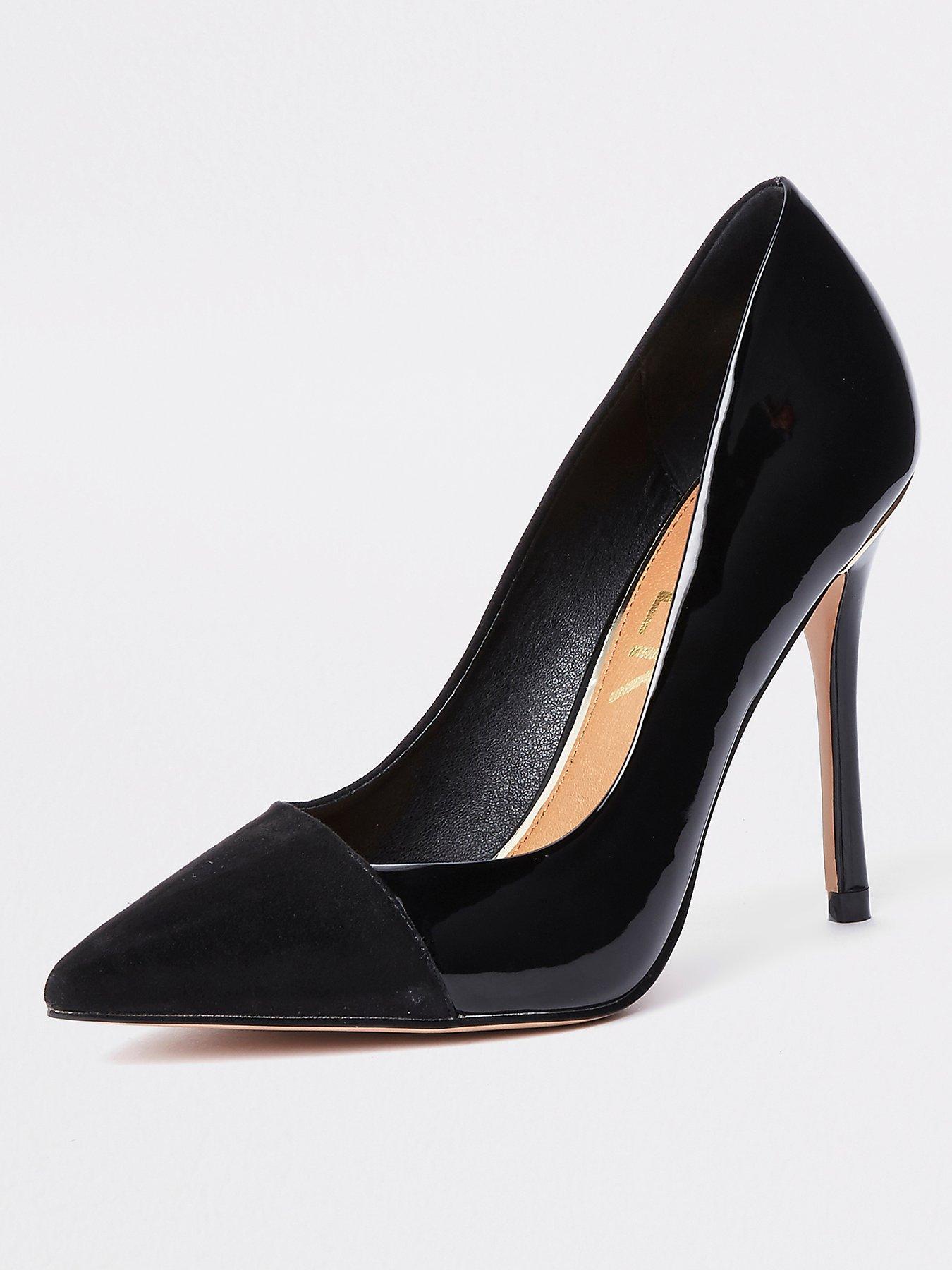 river island black court shoes