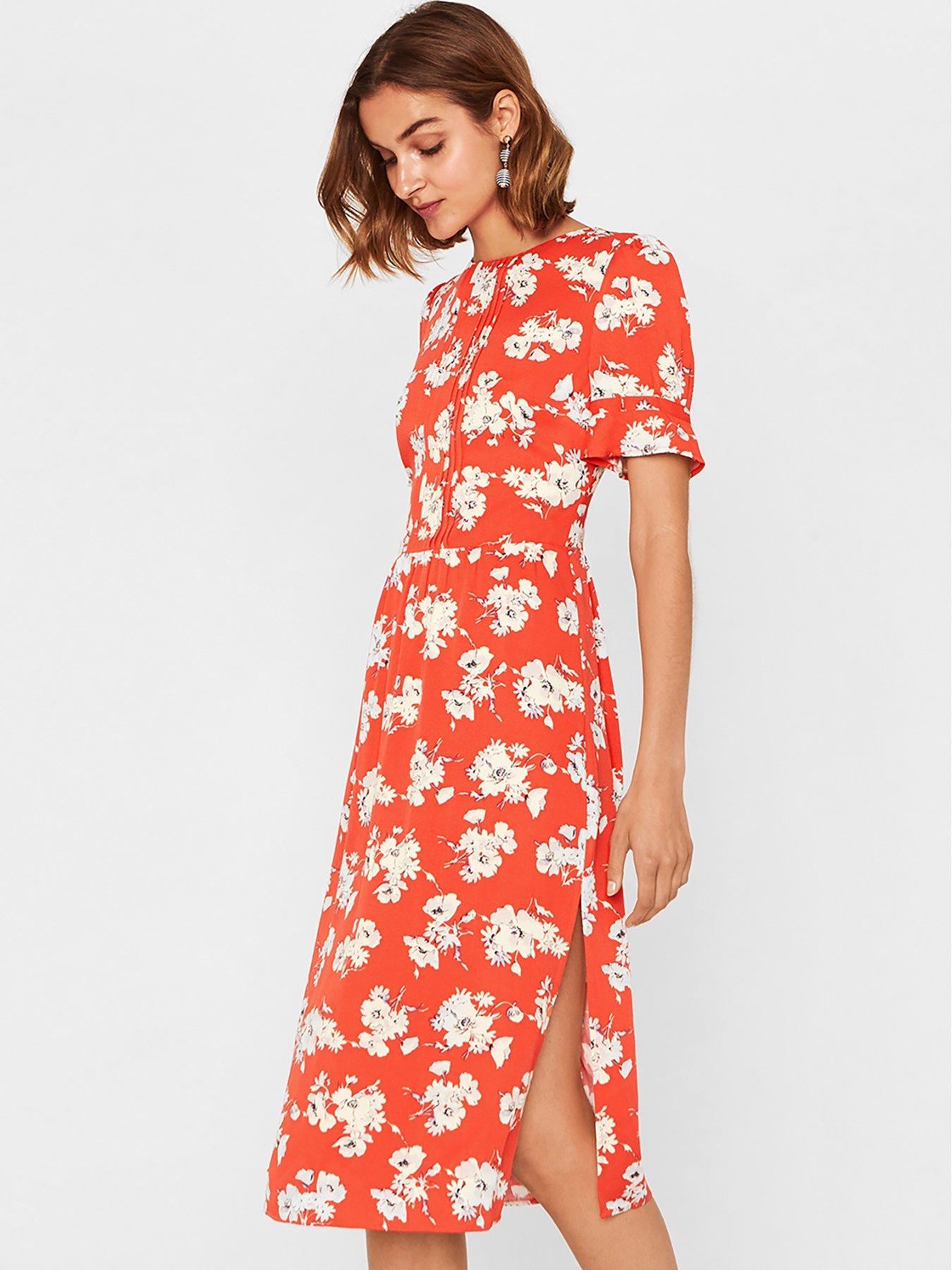 oasis flower bunch midi dress