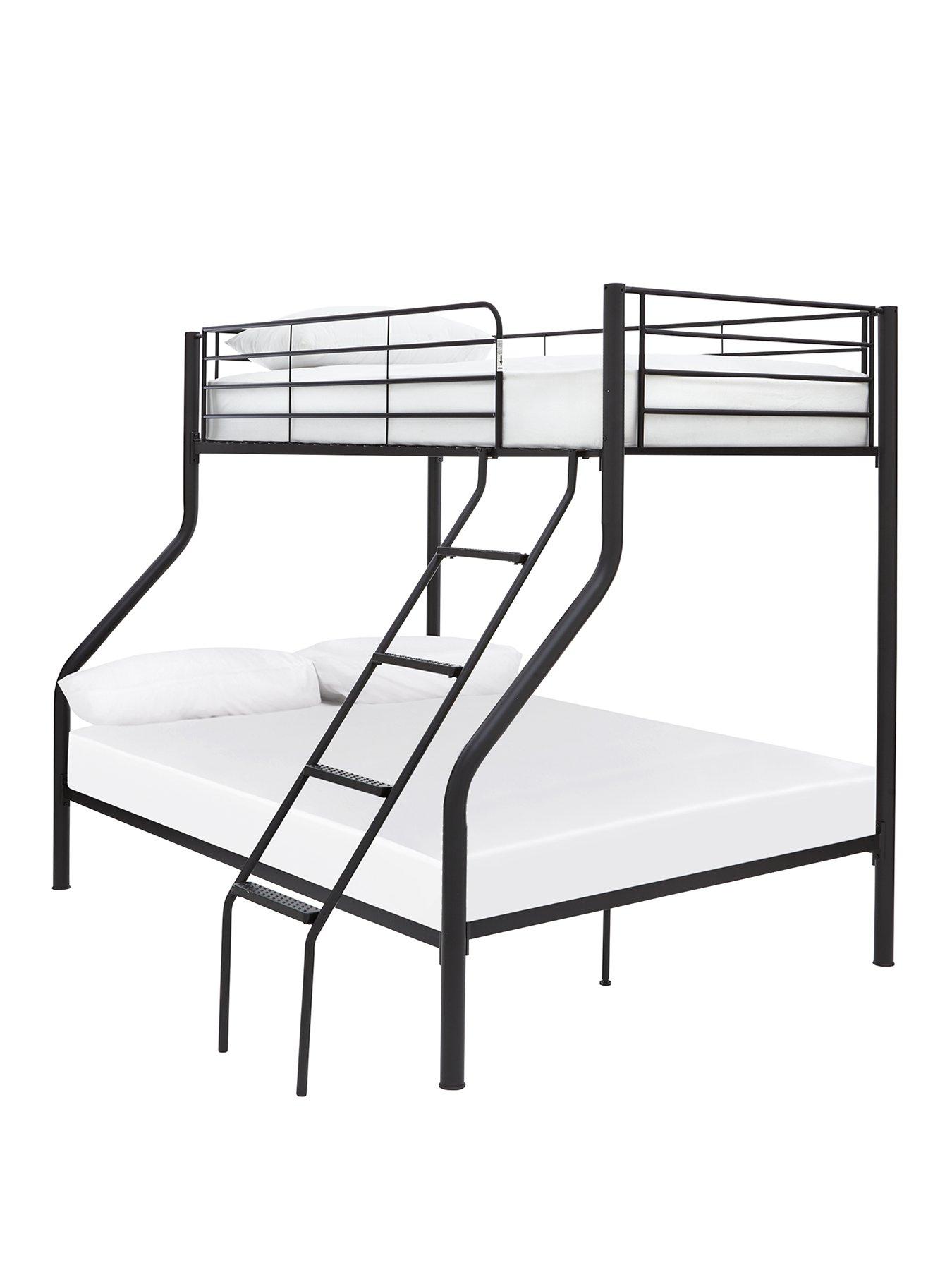 Very Home Domino Metal Trio Bunk Bed with Optional Mattresses Fitted