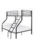  image of very-home-domino-metal-trio-bunk-bed-with-optional-mattresses-with-ladder-and-top-bunknbspguard-rail