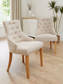 Product photograph of Very Home Pair Of Warwick Fabric Dining Chairs from very.co.uk