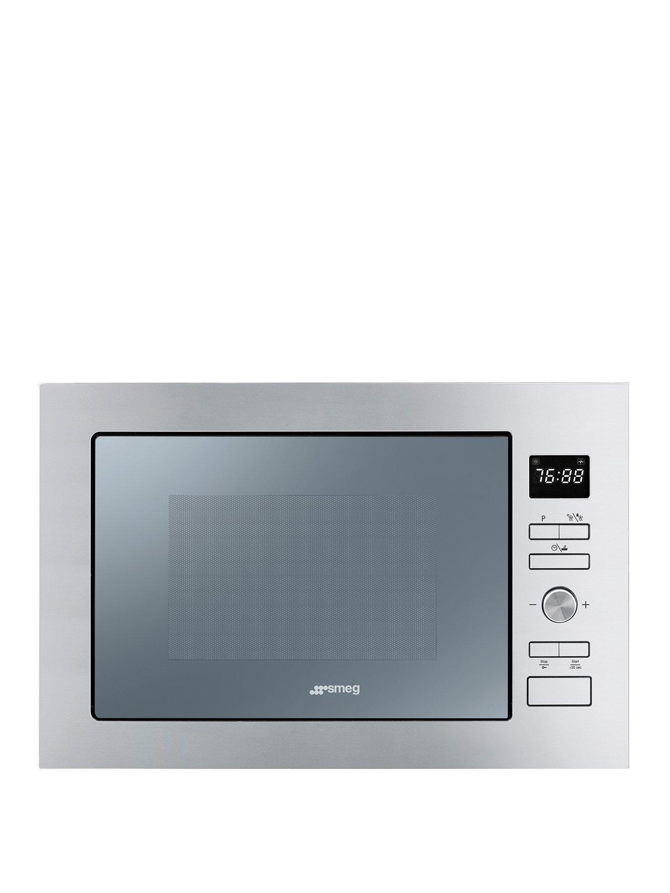 Smeg Cucina Fmi425S 25-Litre Built-In Microwave With Grill – Silver Glass