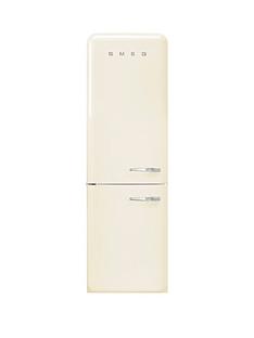 Smeg FAB32 60CM RETRO STYLE LEFT HAND HINGE FROST FREE FRIDGE FREEZER - CREAM