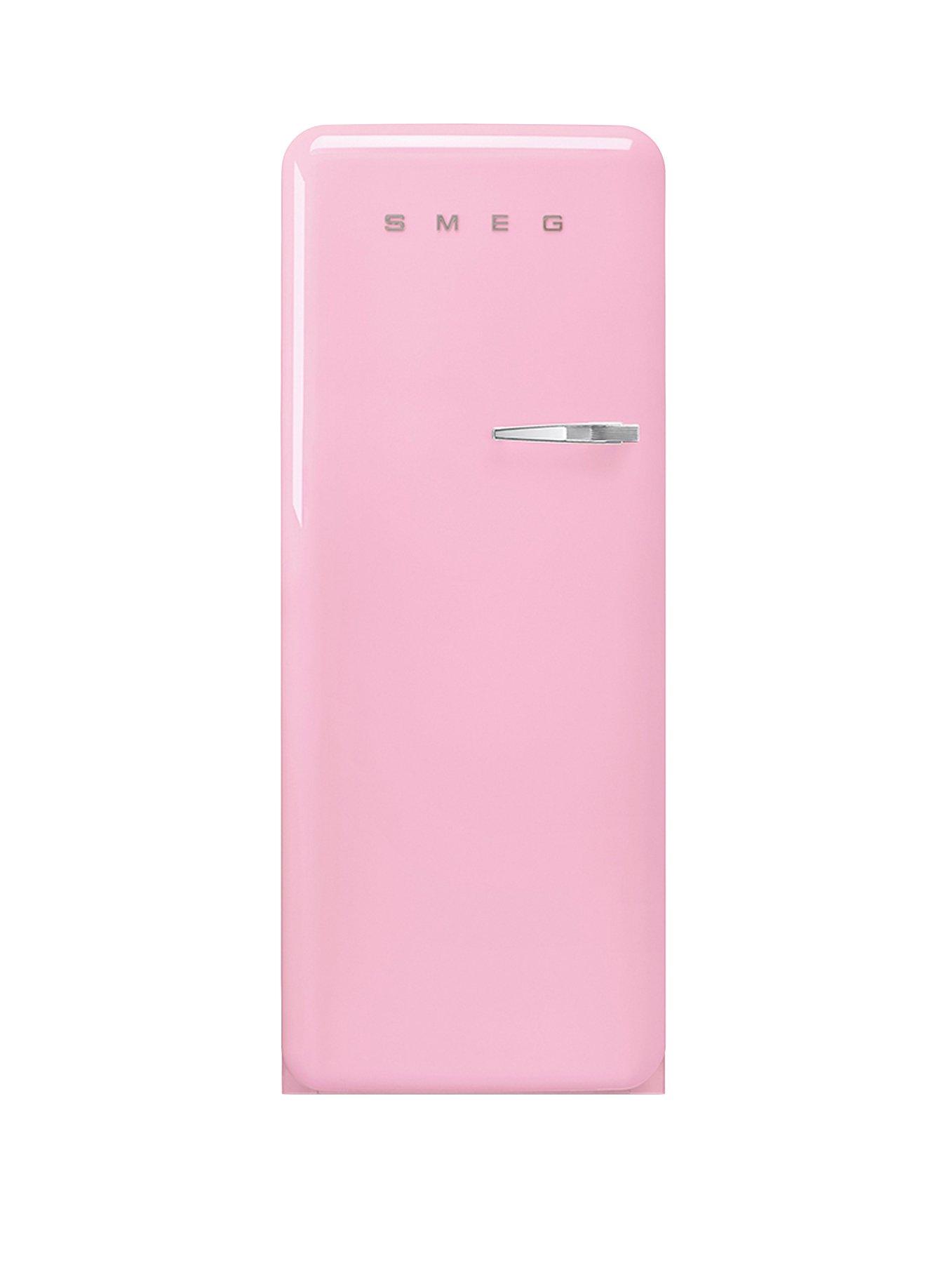 Smeg Fab28 60Cm Retro Style Left Hand Hinge Fridge With Icebox – Pink – Left Handed Hinge Fridge