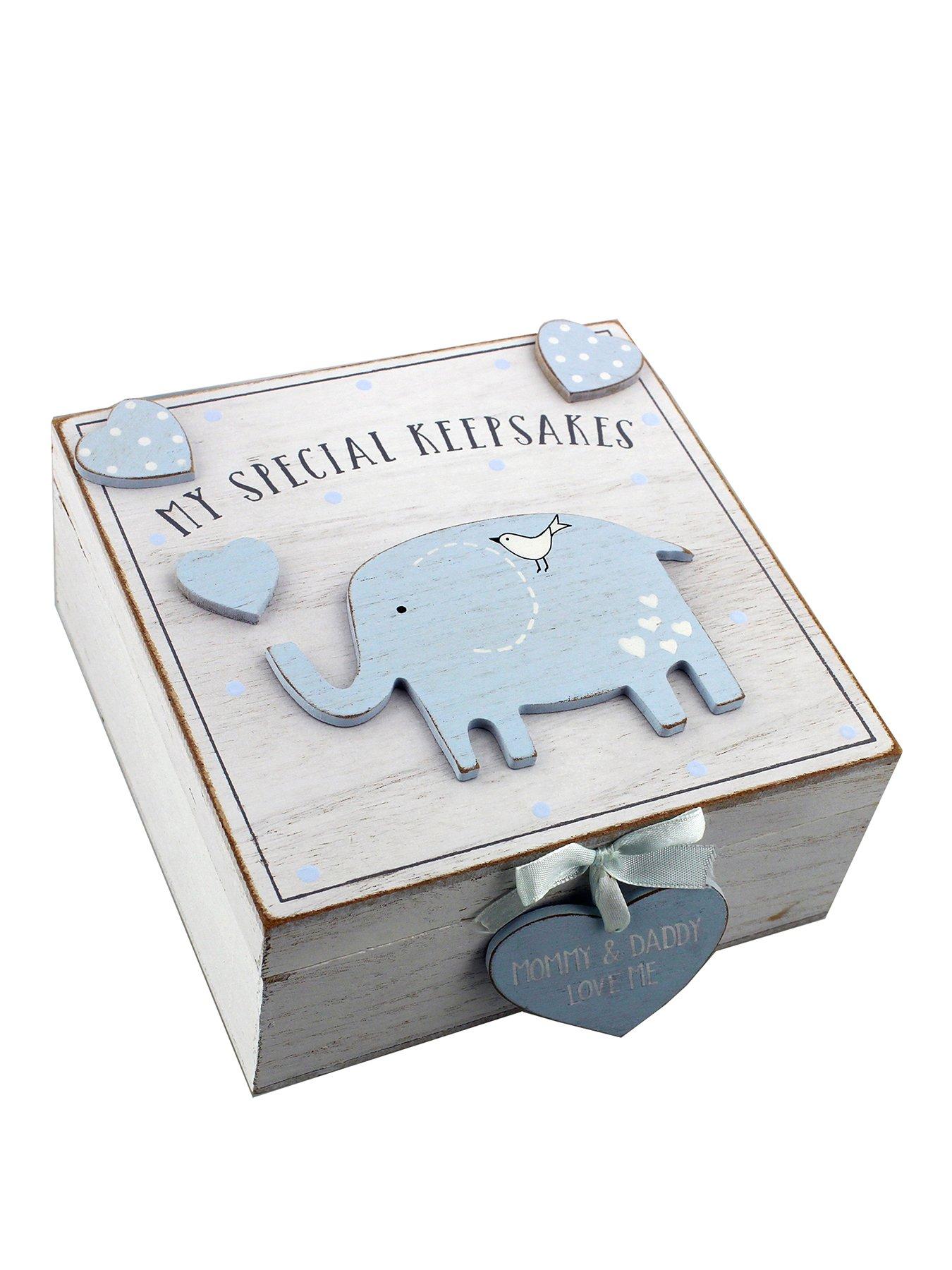 undefined Petit Cheri MDF My Special Keepsake Box 16cm x 16cm – Blue/Pink