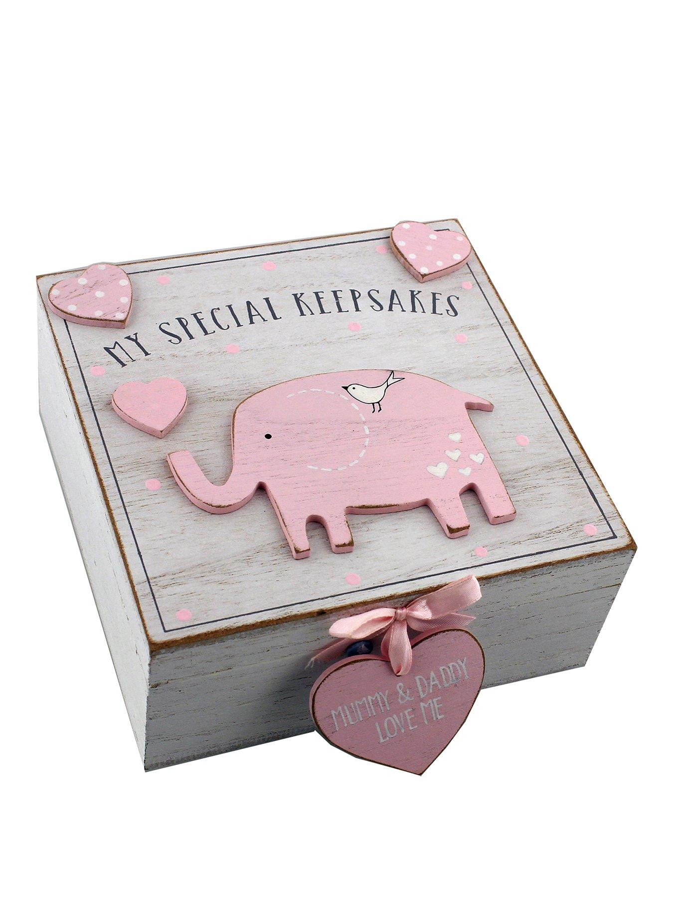 undefined Petit Cheri MDF My Special Keepsake Box 16cm x 16cm – Blue/Pink