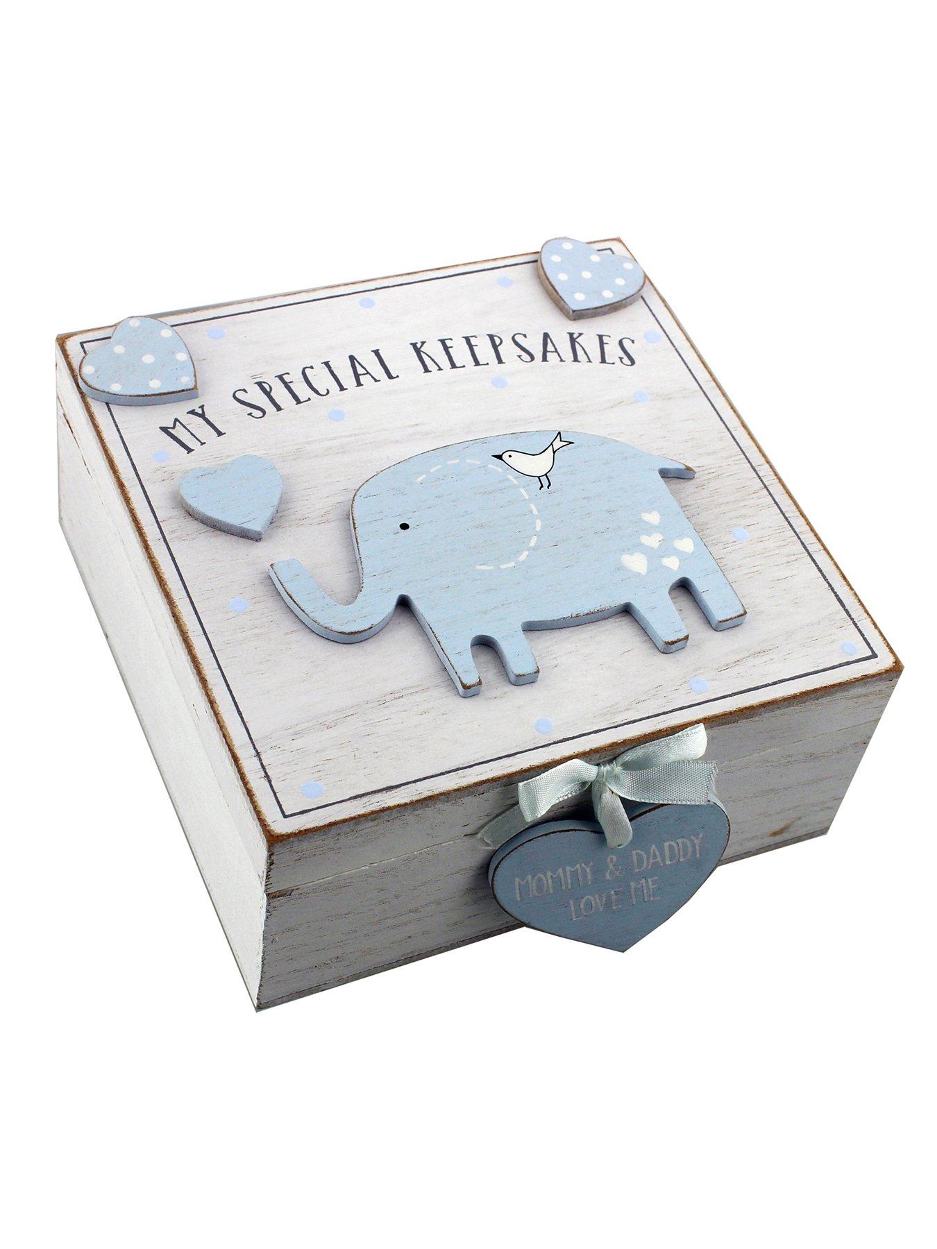 Petit Cheri MDF My Special Keepsake Box 16cm x 16cm Blue/Pink Very