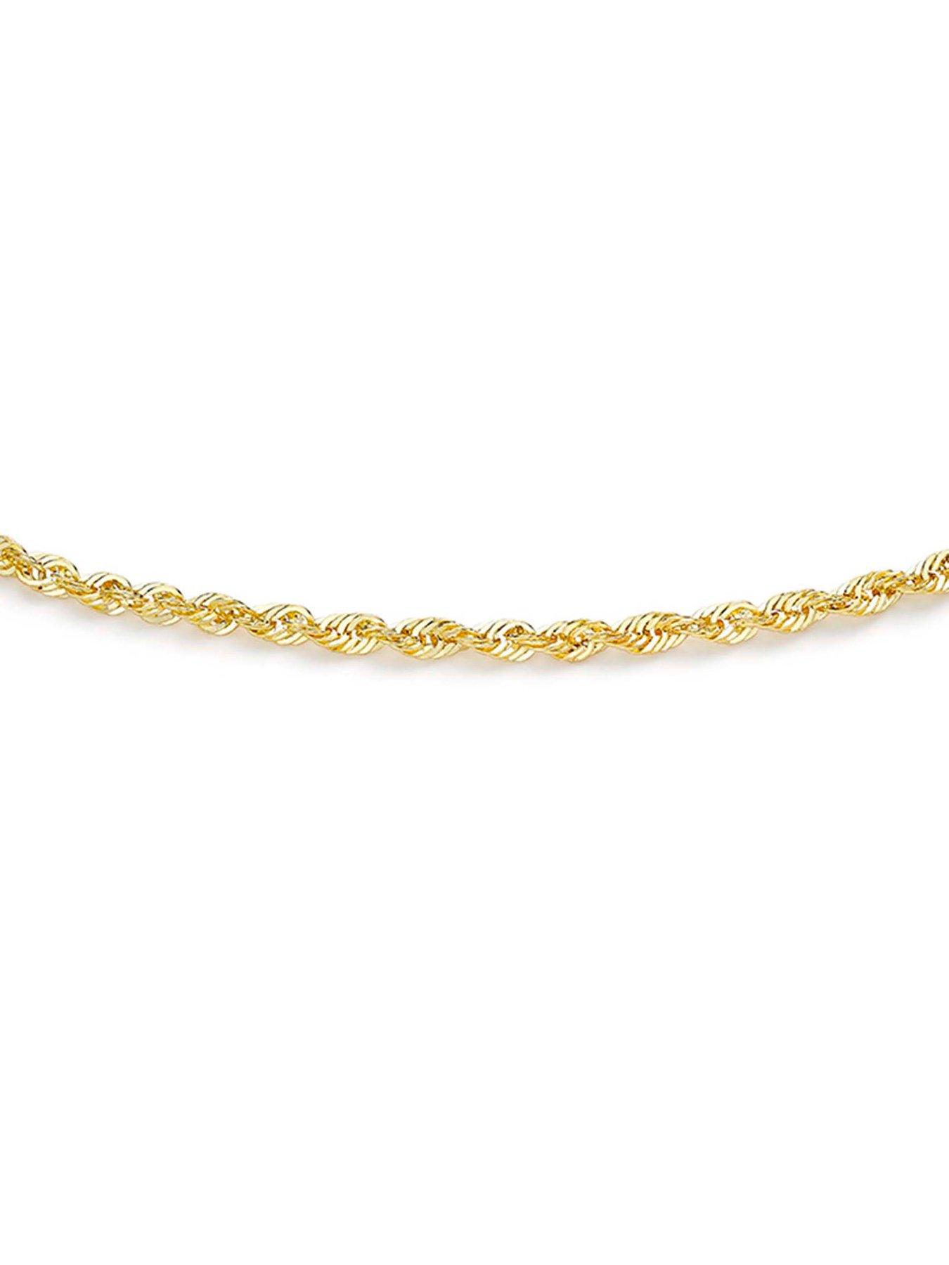 Image 4 of 4 of The Love Collection 9ct Gold Sparkle Rope Chain Bracelet