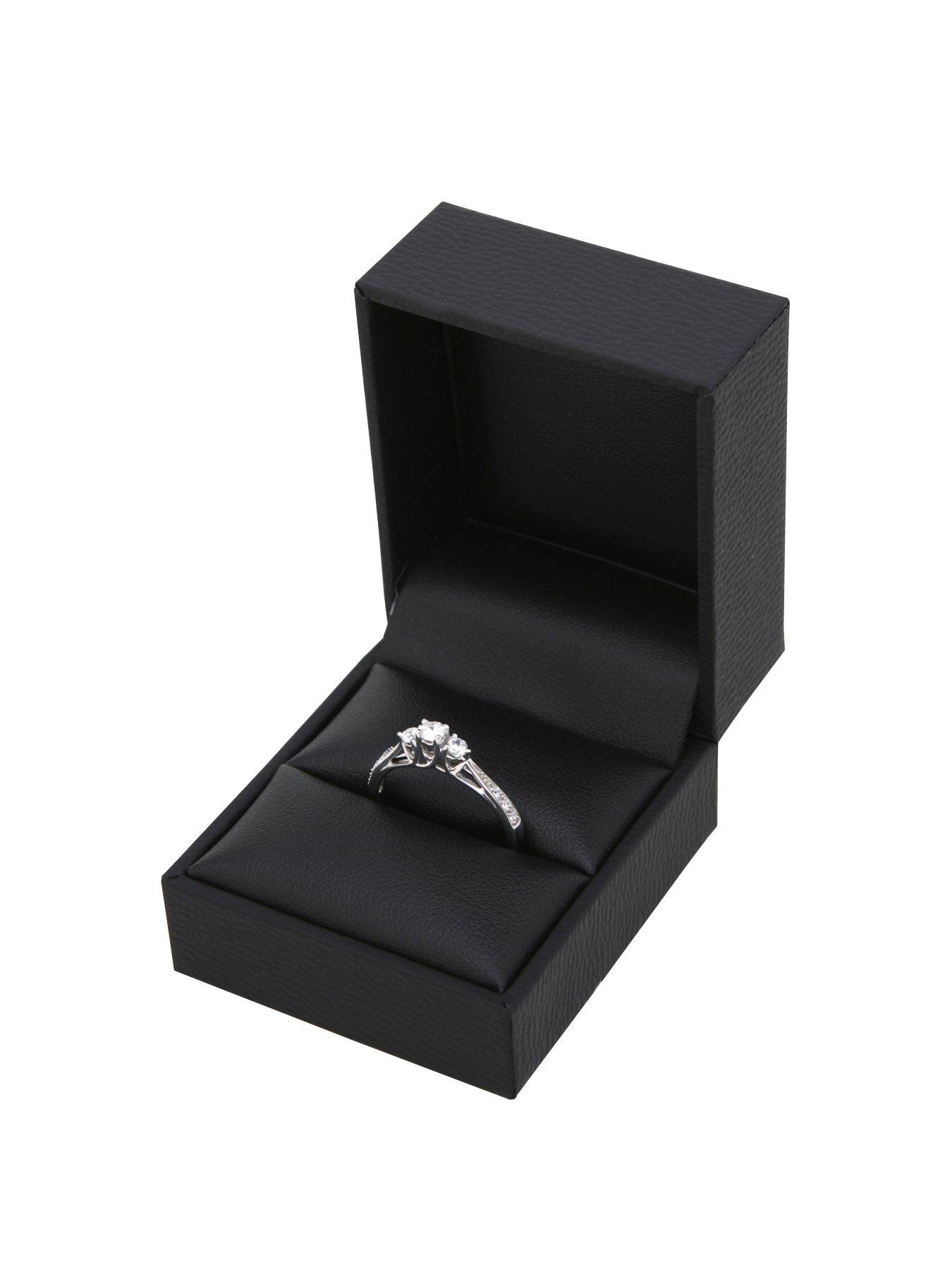 Image 5 of 5 of Love DIAMOND 9ct White Gold 23 Point Three-Stone Diamond Ring with Heart Detail