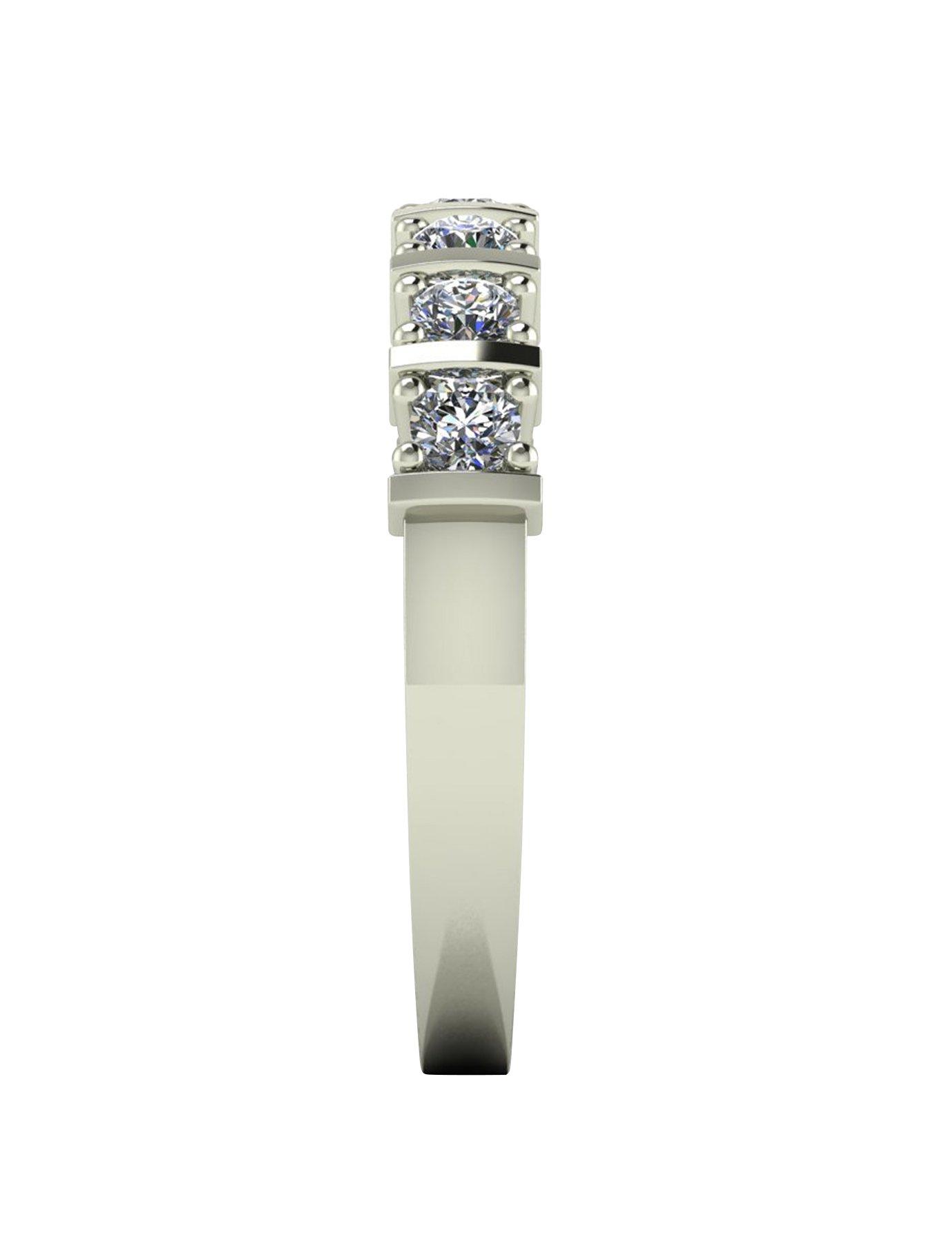 Image 3 of 5 of Moissanite 9ct Gold 1/2 Carat Eq Moissanite 7 Stone Eternity Ring
