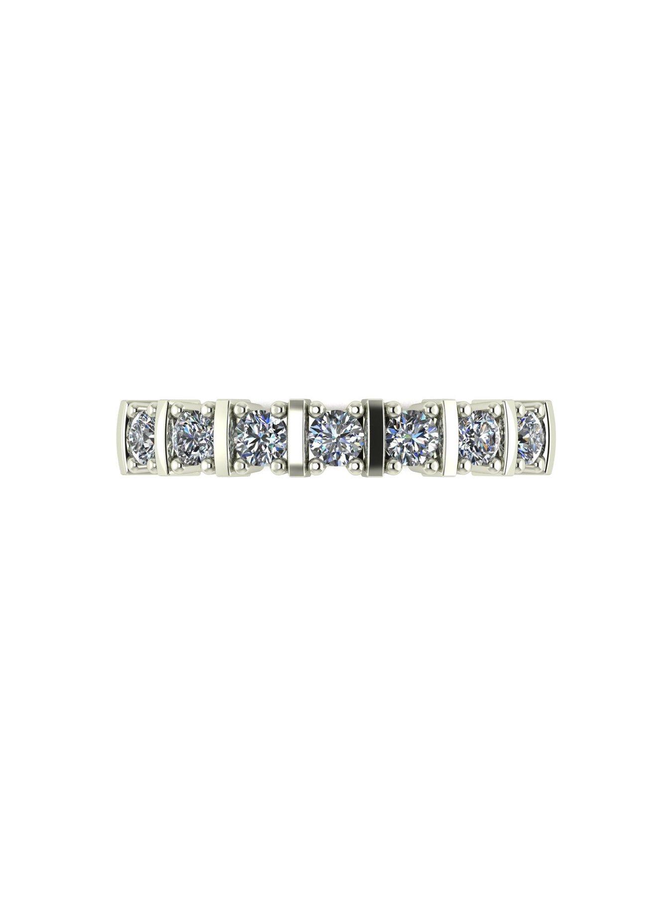 Image 4 of 5 of Moissanite 9ct Gold 1/2 Carat Eq Moissanite 7 Stone Eternity Ring