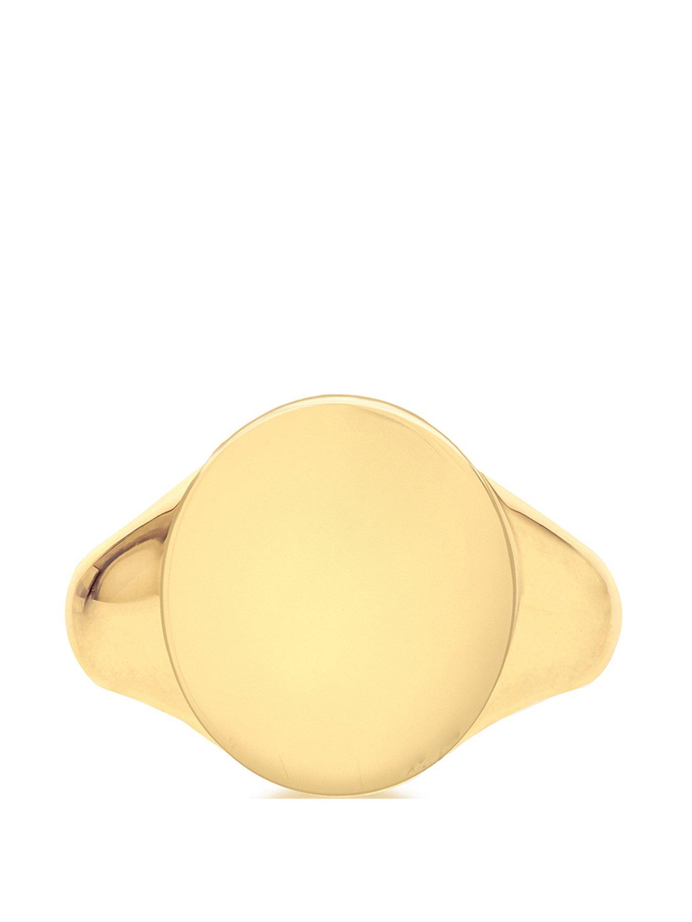 Image 2 of 3 of The Love Collection 9ct Gold Oval Signet Ring