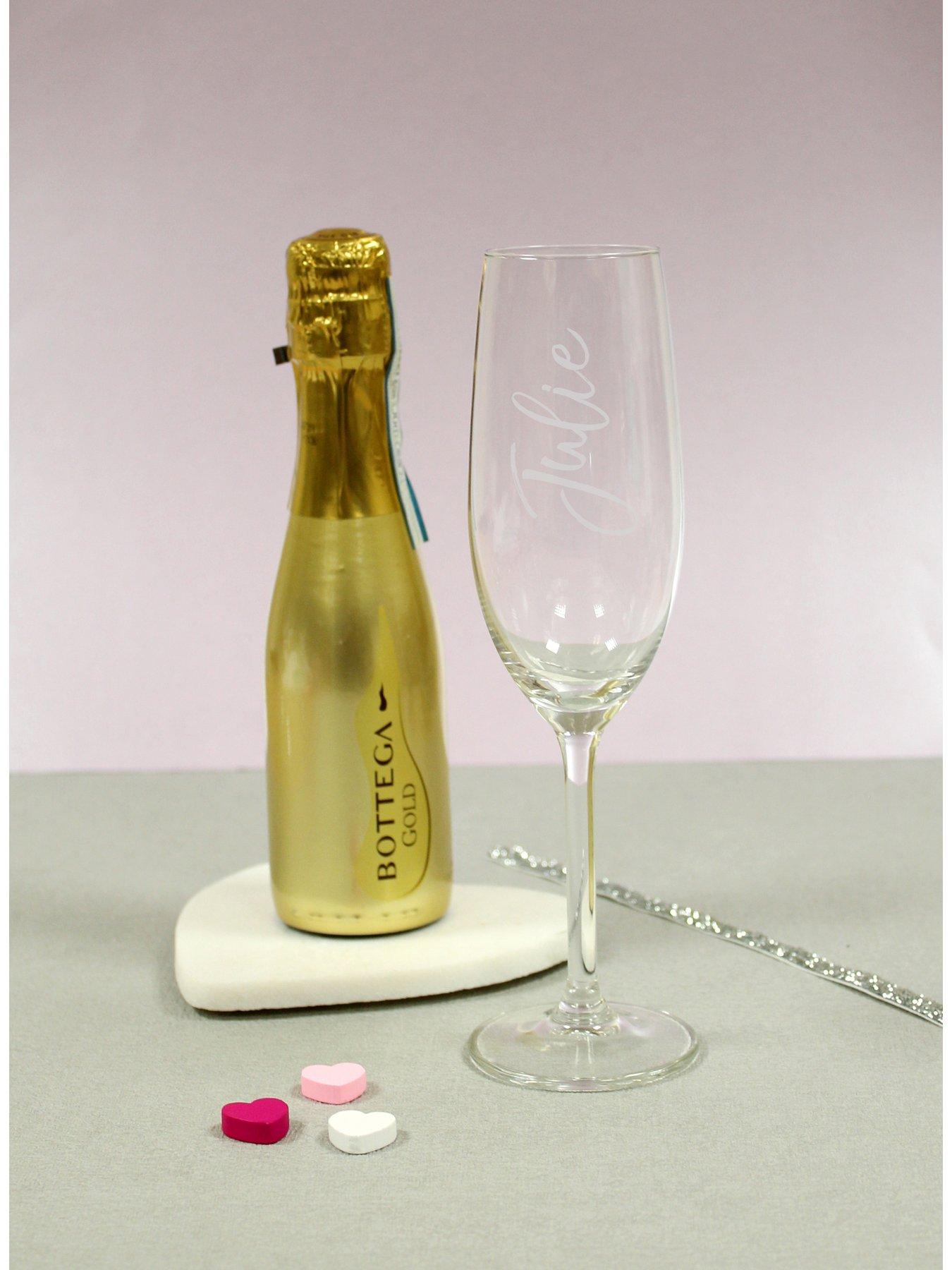 Image 3 of 4 of The Personalised Memento Company Personalised Champagne Glass with 200ml Bottega Prosecco