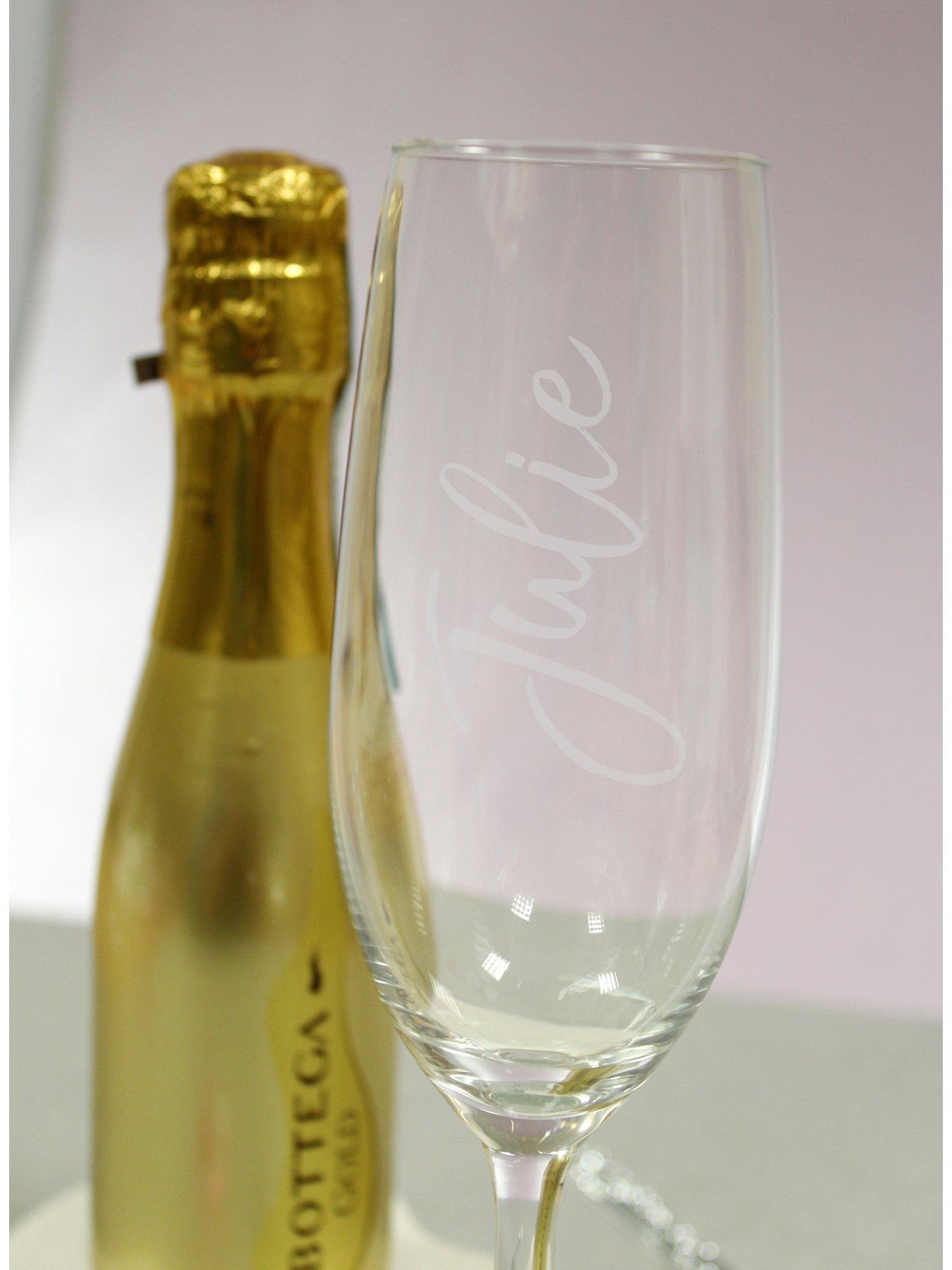 Image 4 of 4 of The Personalised Memento Company Personalised Champagne Glass with 200ml Bottega Prosecco