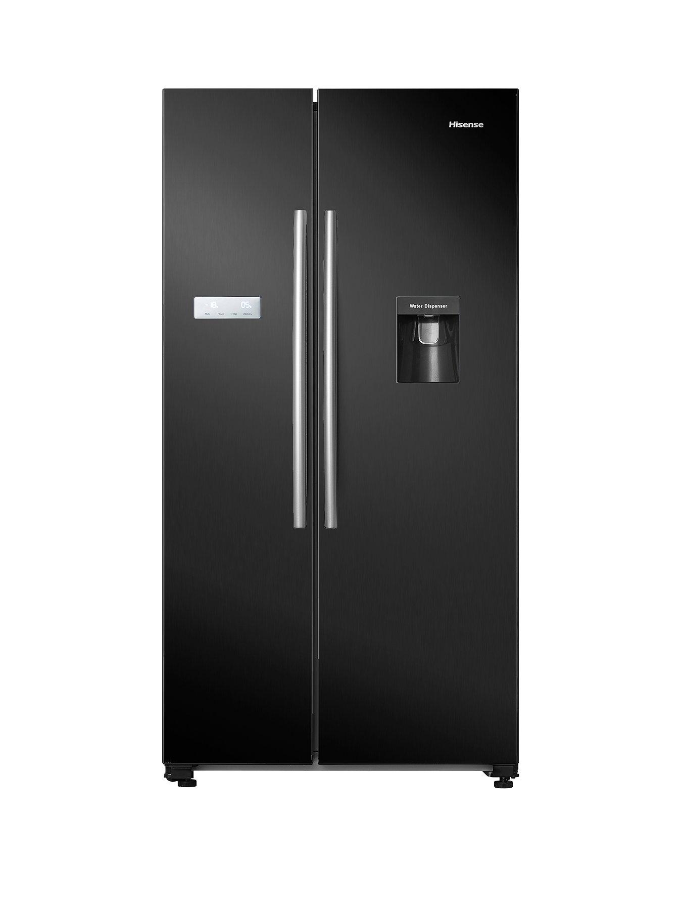 Hisense Rs741N4Wb11 90Cm Wide, Total No Frost, American-Style Fridge Freezer With Non-Plumbed Water Dispenser – Black