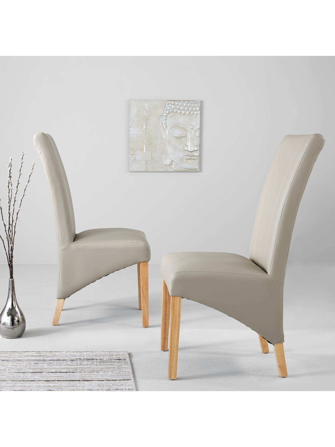 Cream faux leather online chair