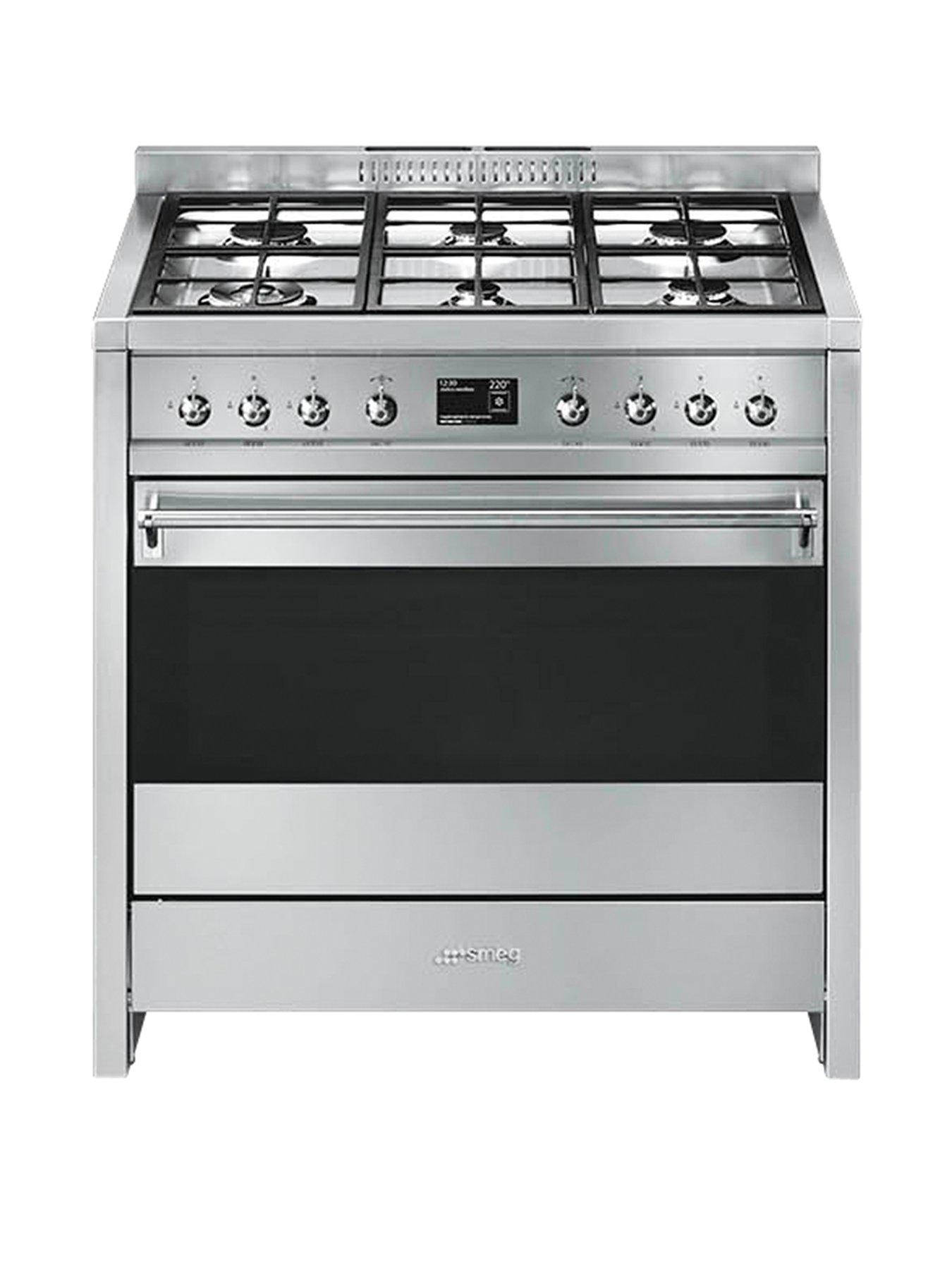 Smeg A1-9 90Cm Wide Opera Stainless Steel Single Cavity Dual Fuel Range Cooker