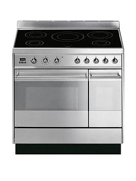 Smeg Sy92Ipx8 90Cm Symphony Stainless Steel Dual Cavity Pyrolytic Induction Range Cooker