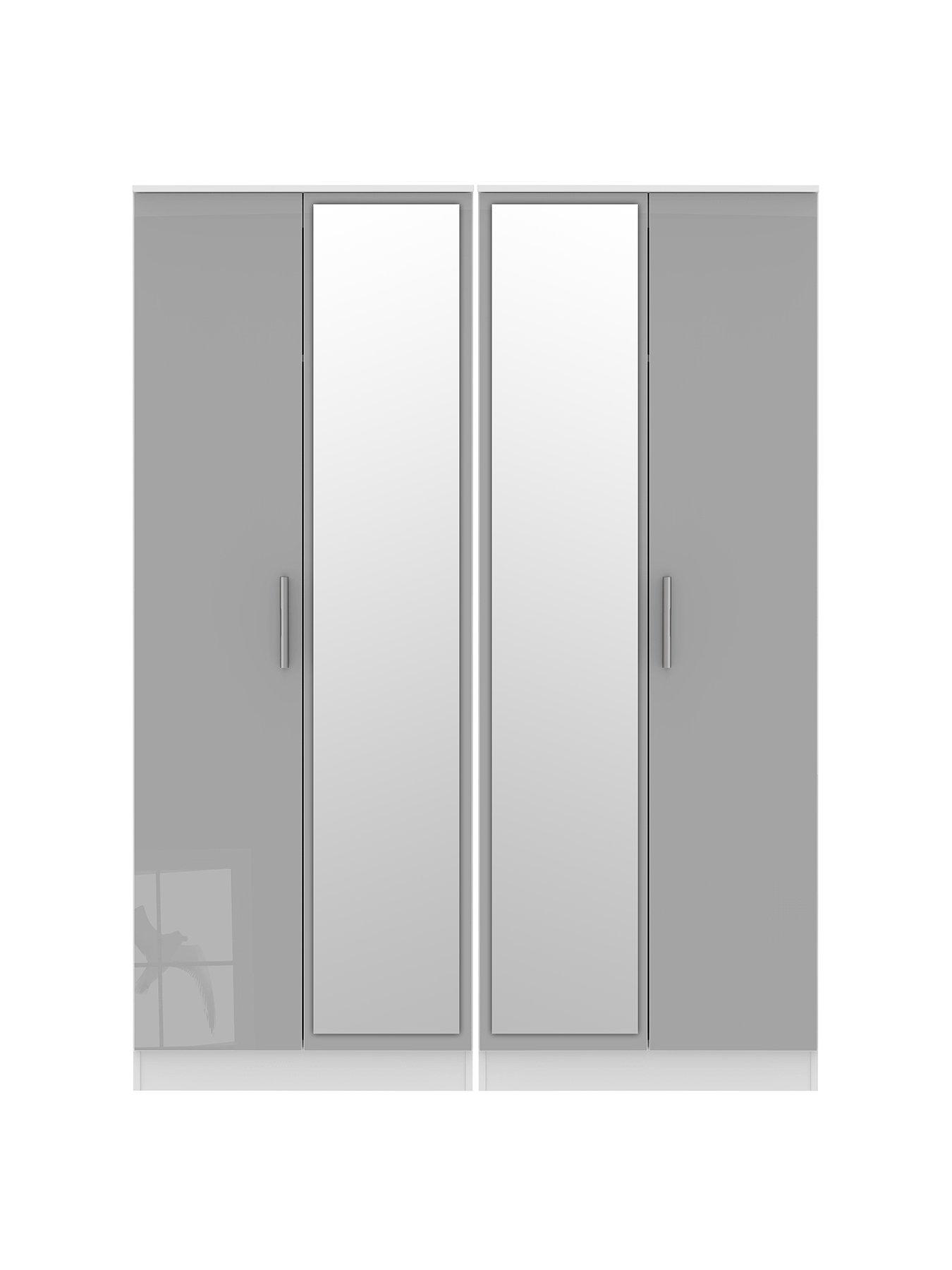 Swift Montreal 4 Door Tall Gloss Mirrored Wardrobe Very Co Uk