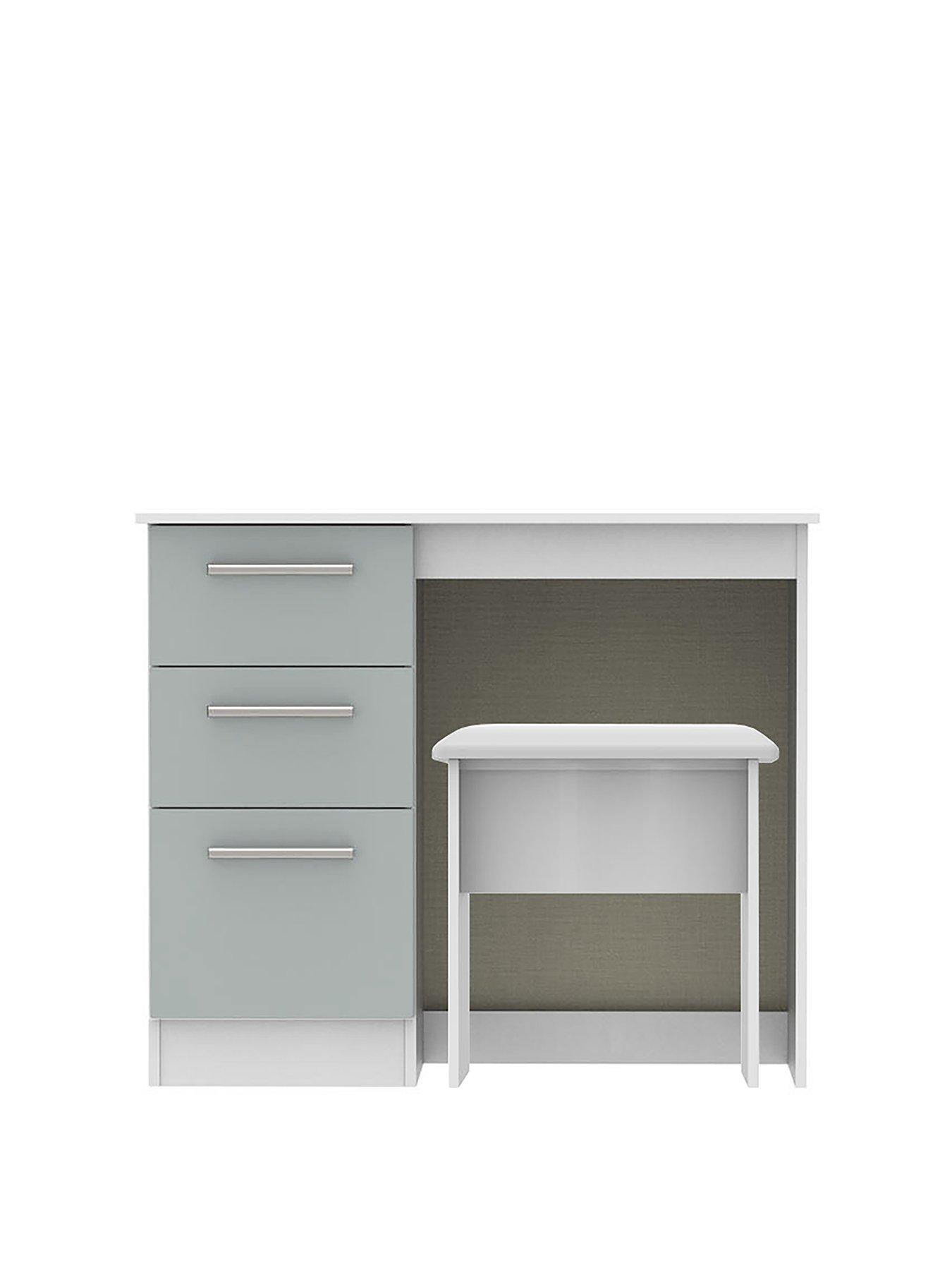 Product photograph of Swift Montreal Ready Assembled Gloss Vanity Desk And Stool Set from very.co.uk