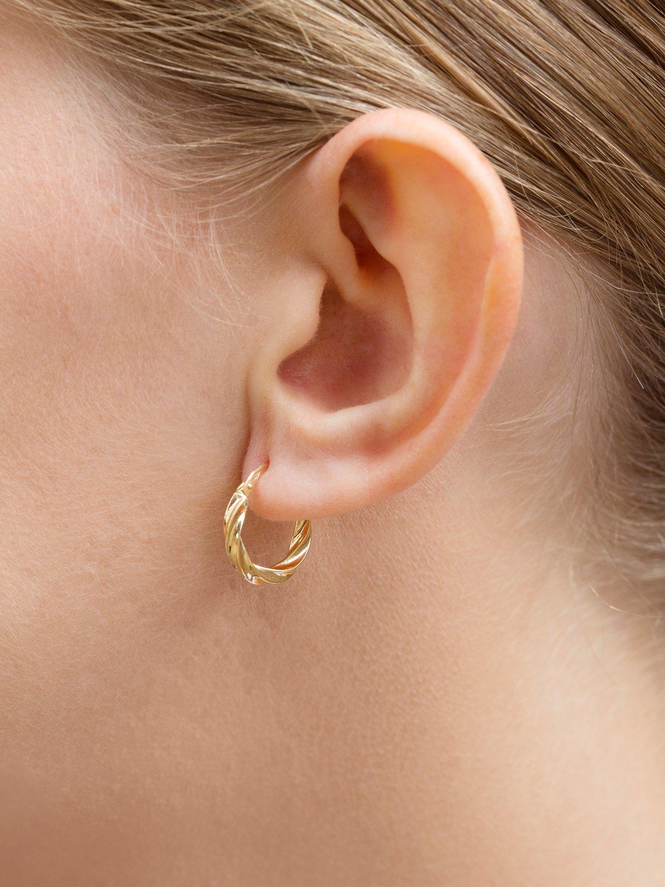 Gold hoop hot sale earrings 15mm