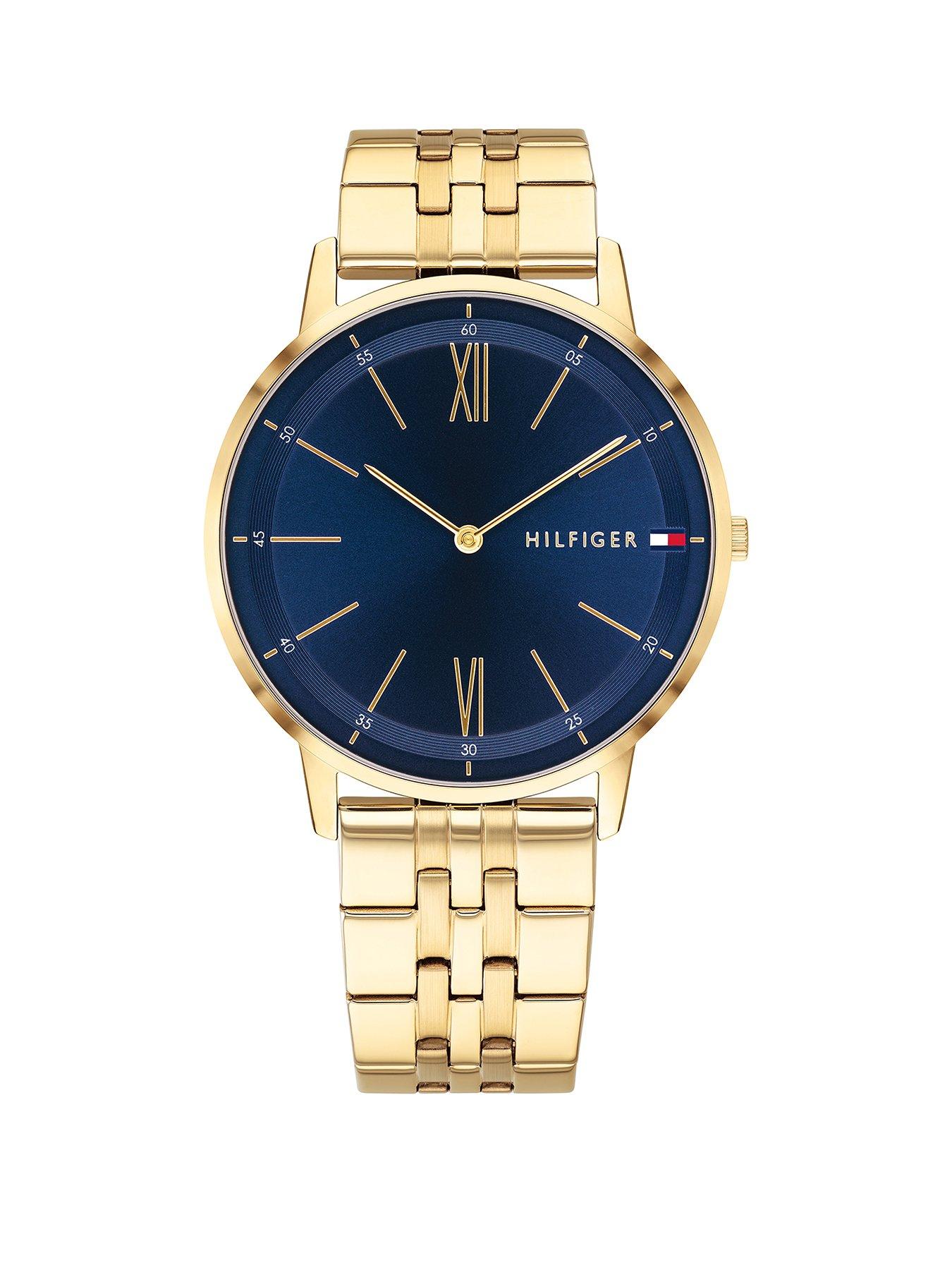 Tommy Hilfiger Blue Gold Bracelet Mens Watch | very.co.uk