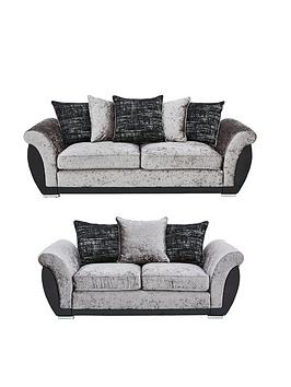 Product photograph of Alexa Fabric And Faux Leather 3 Seater 2 Seater Scatter Back Sofa Set Buy And Save - Fsc Reg Certified from very.co.uk
