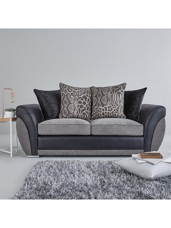 Faux Leather Ter Back Sofa Bed, Fabric And Leather Sofas Uk
