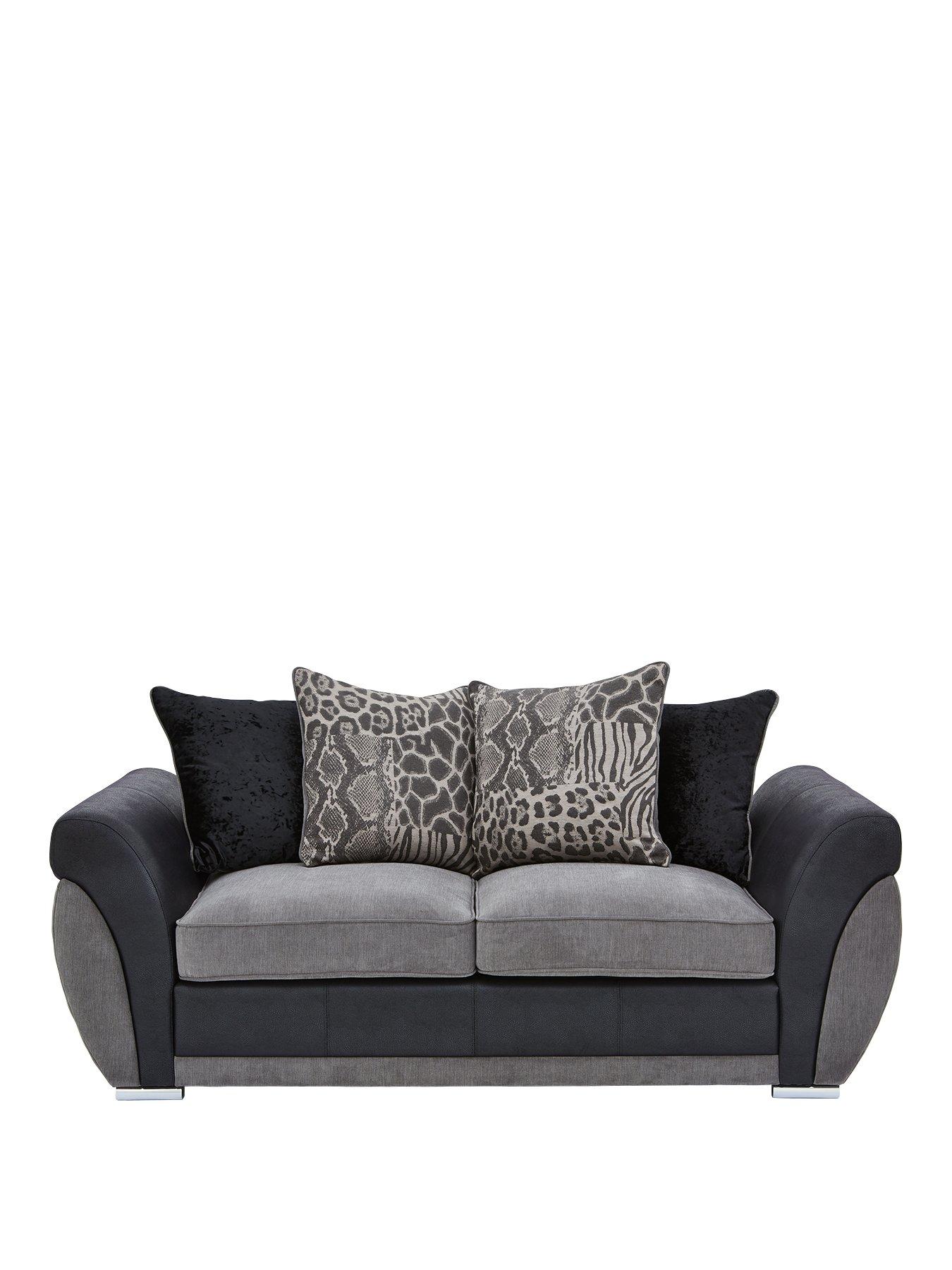 Image 2 of 5 of Hilton Fabric and Faux Leather Scatter Back Sofa Bed
